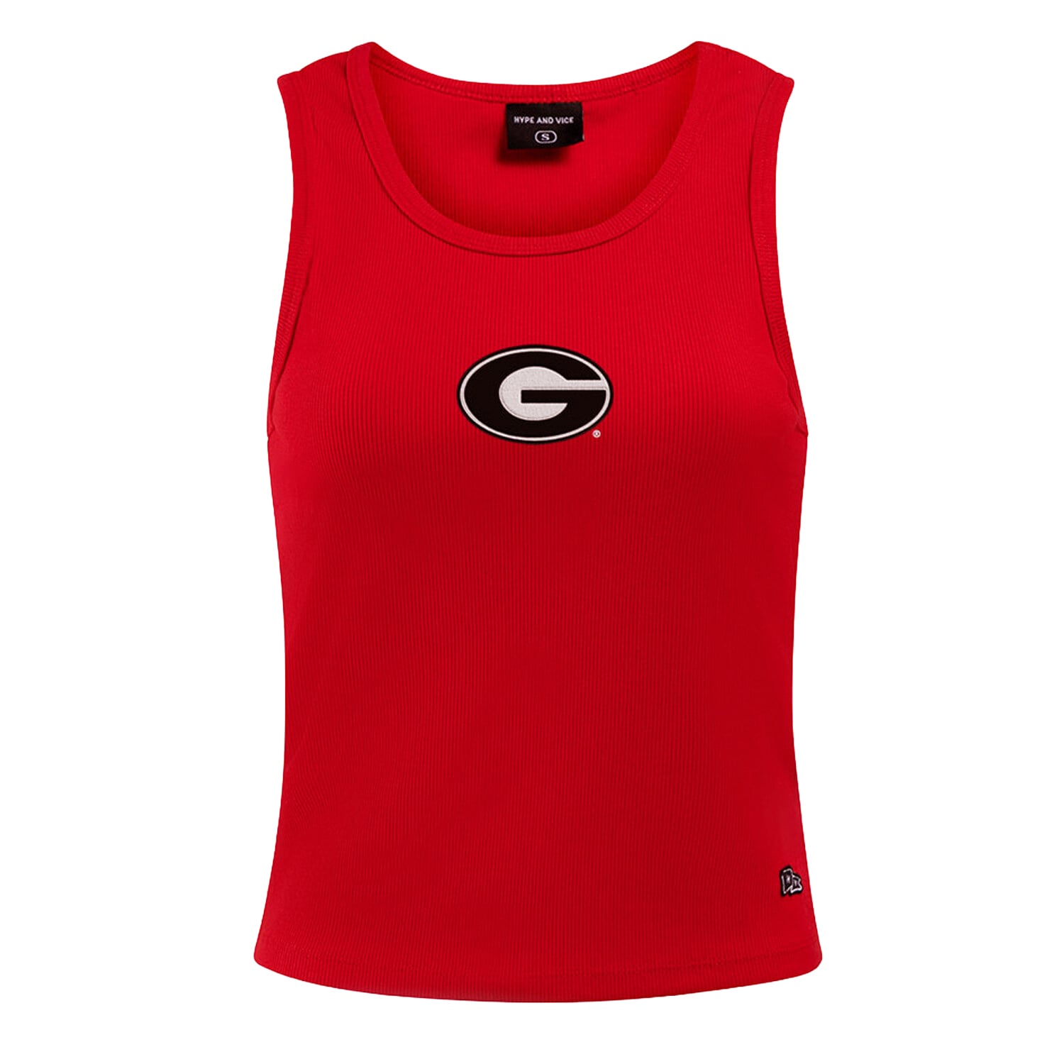 Débardeur côtelé rouge à logo principal des Georgia Bulldogs pour femmes de la marque Hype and Vice