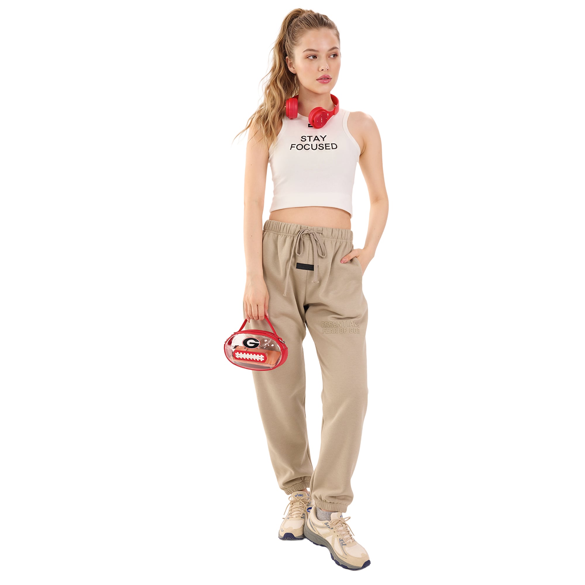 Sac bandoulière transparent Montana West pour femme, motif Georgia Bulldogs.