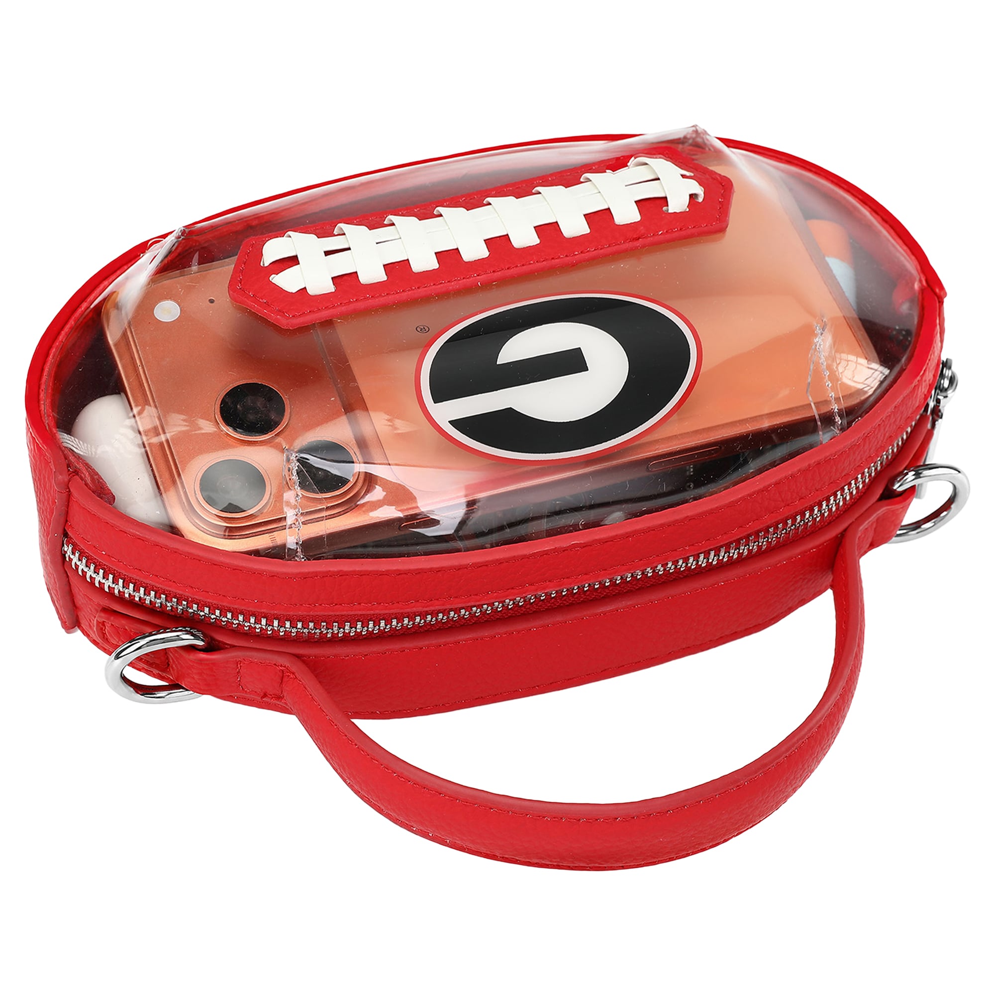 Sac bandoulière transparent Montana West pour femme, motif Georgia Bulldogs.