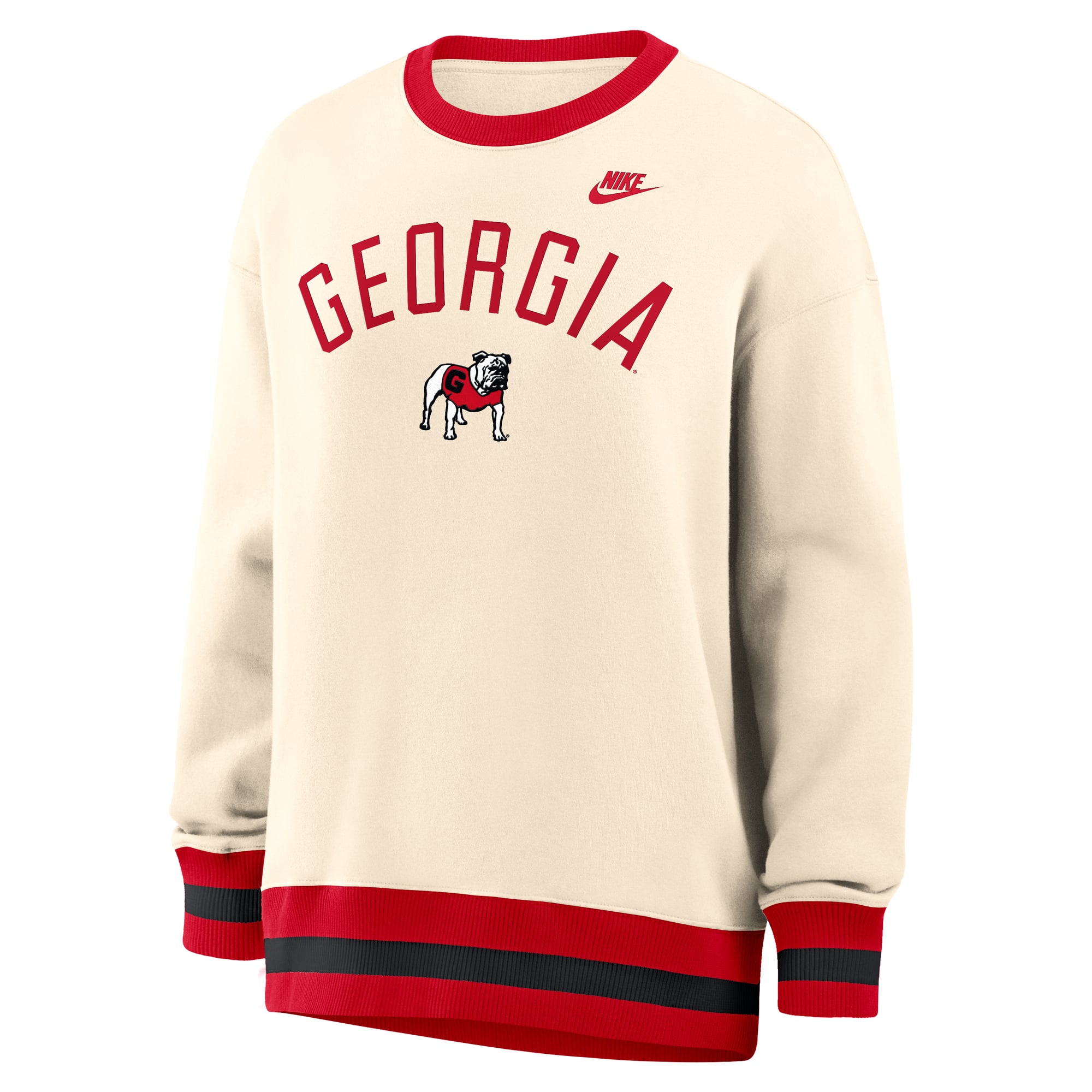 Sweat-shirt Nike pour femme, modèle oversize Georgia Bulldogs Legacy Arch Phoenix, couleur naturelle.