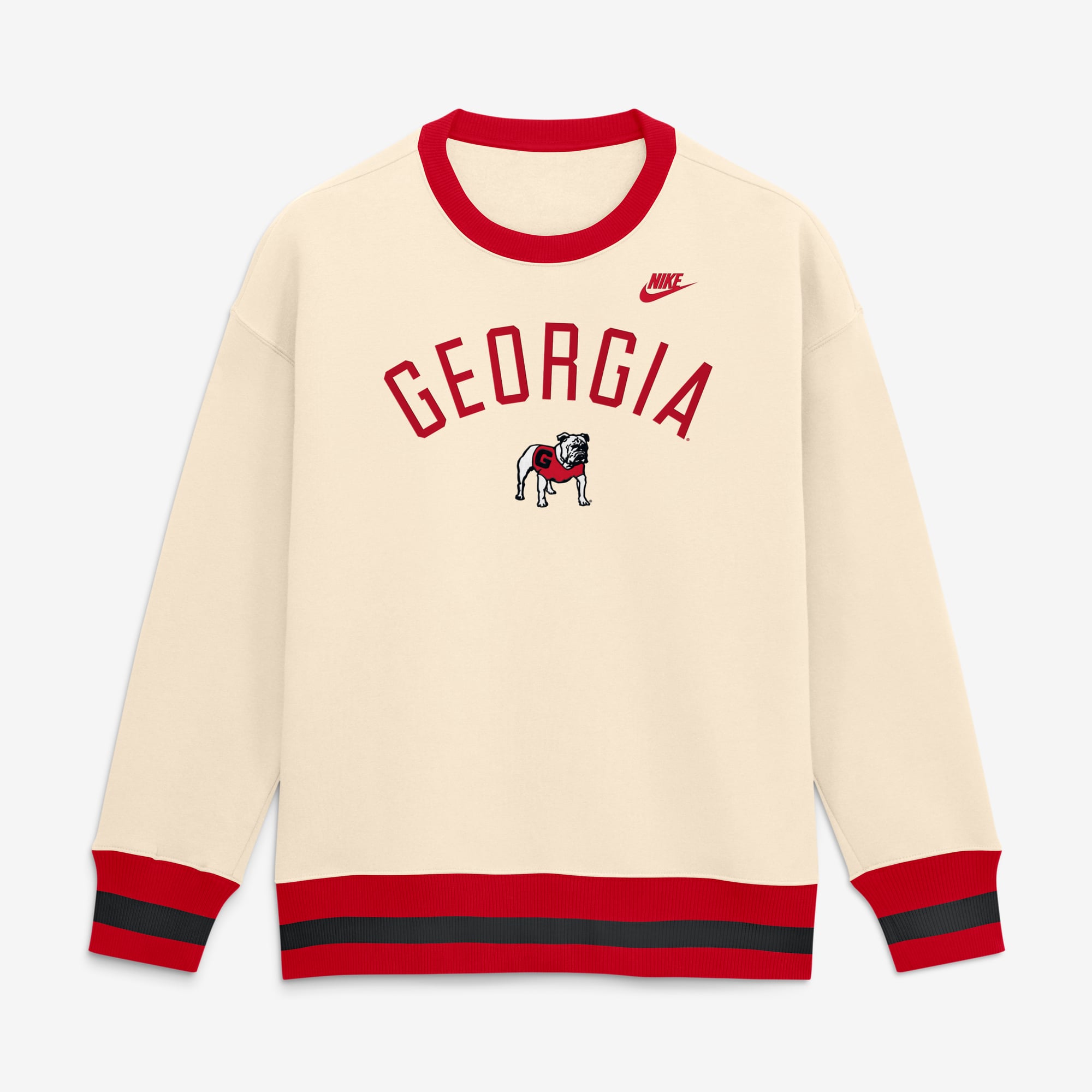 Sweat-shirt Nike pour femme, modèle oversize Georgia Bulldogs Legacy Arch Phoenix, couleur naturelle.