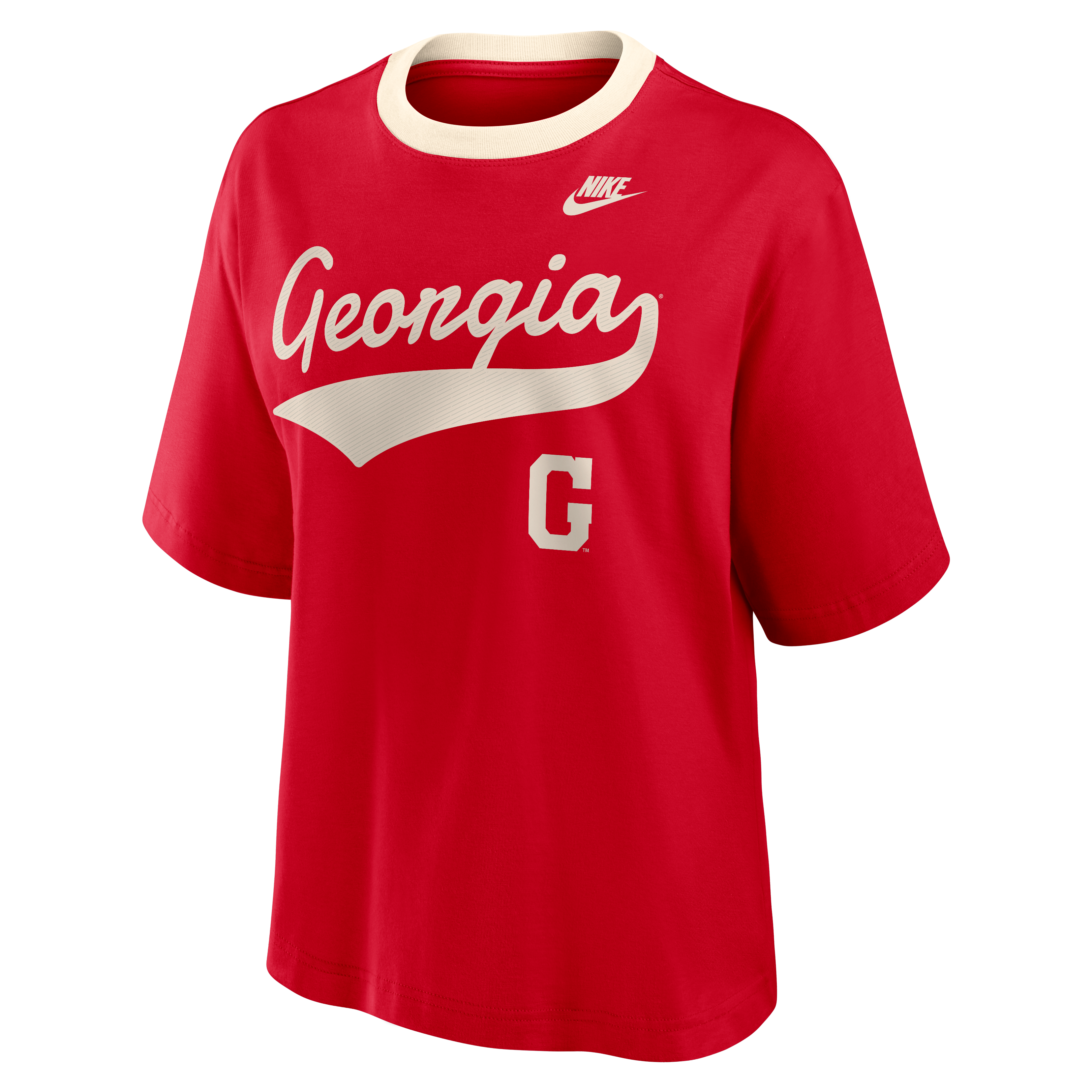 T-shirt Nike rouge Georgia Bulldogs Legacy Fight Song pour femme