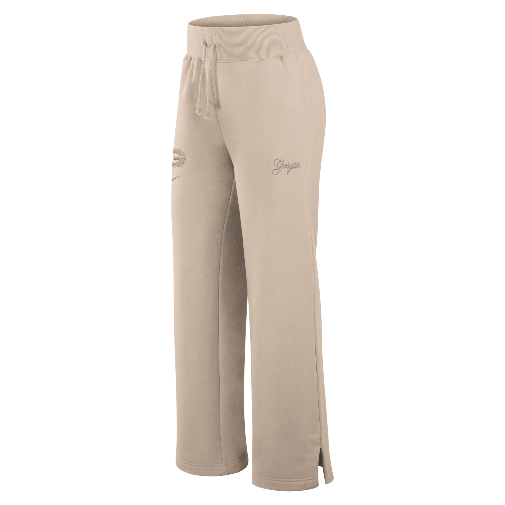Women's Nike Tan Georgia Bulldogs Neutral Stance Collection Phoenix Fleece Wide-Leg Sweatpants