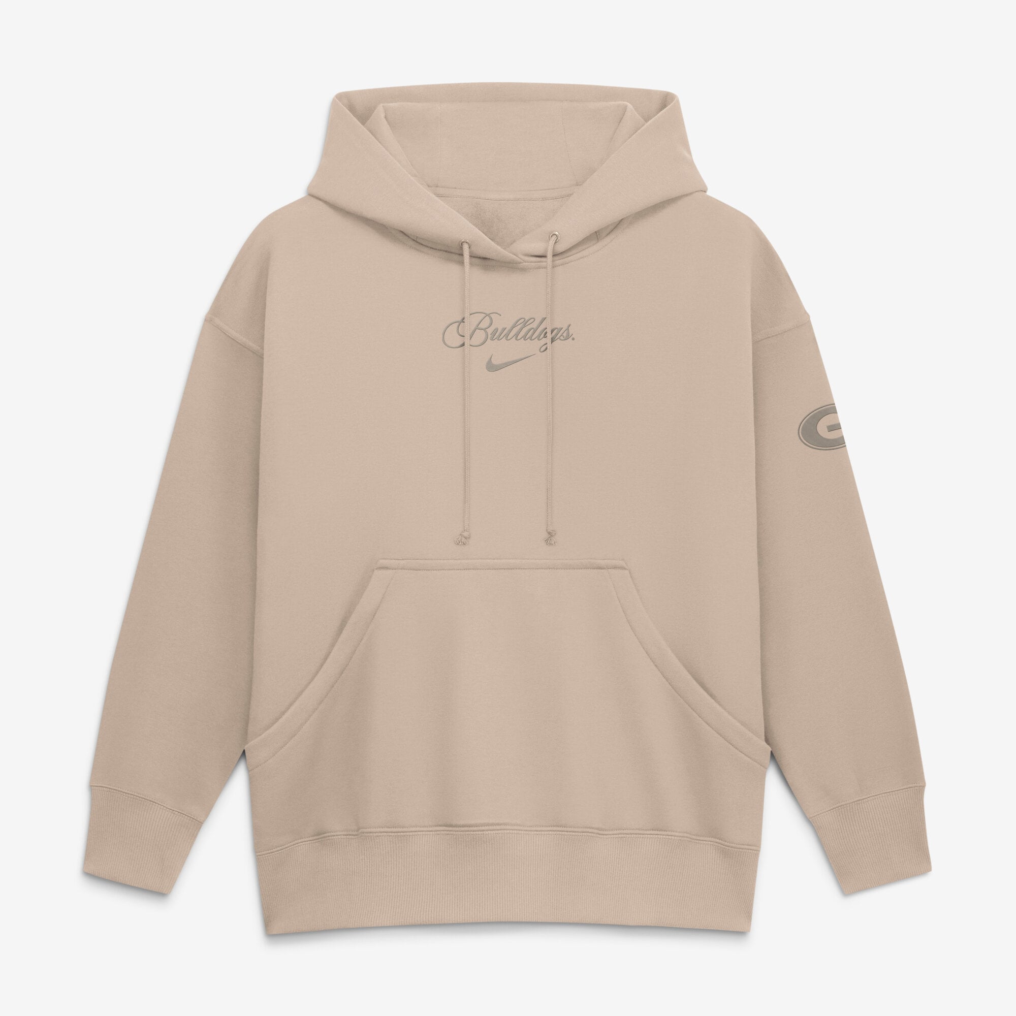 Women's Nike Tan Georgia Bulldogs Neutral Stance Phoenix Fleece Oversized Hoodie