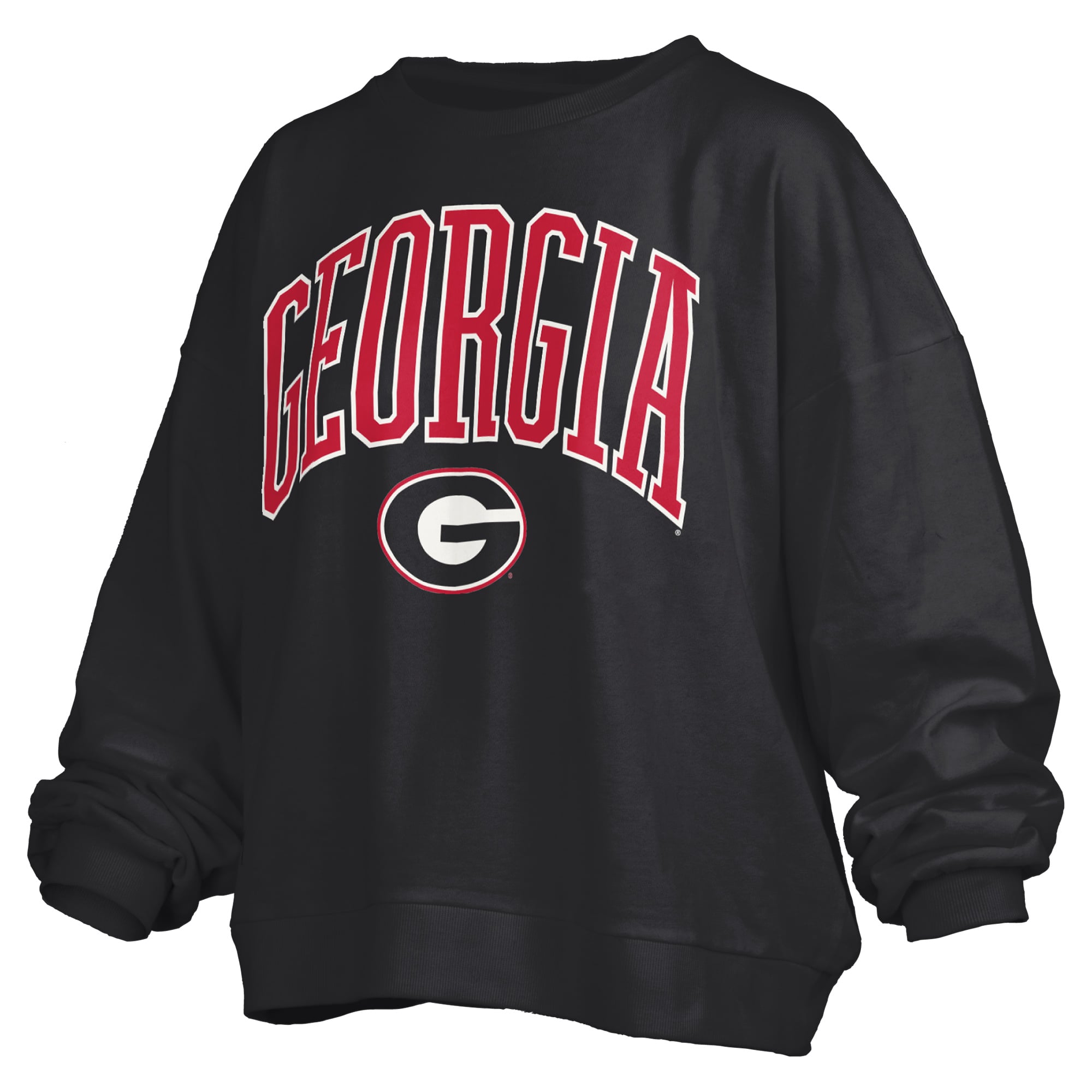 Sweat-shirt polaire oversize noir Pressbox Georgia Bulldogs Janise avec logo sur l'arche, pour femme