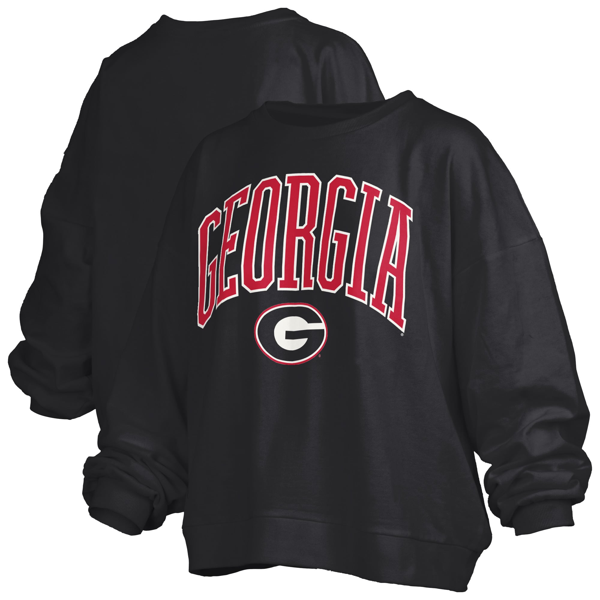 Sweat-shirt polaire oversize noir Pressbox Georgia Bulldogs Janise avec logo sur l'arche, pour femme