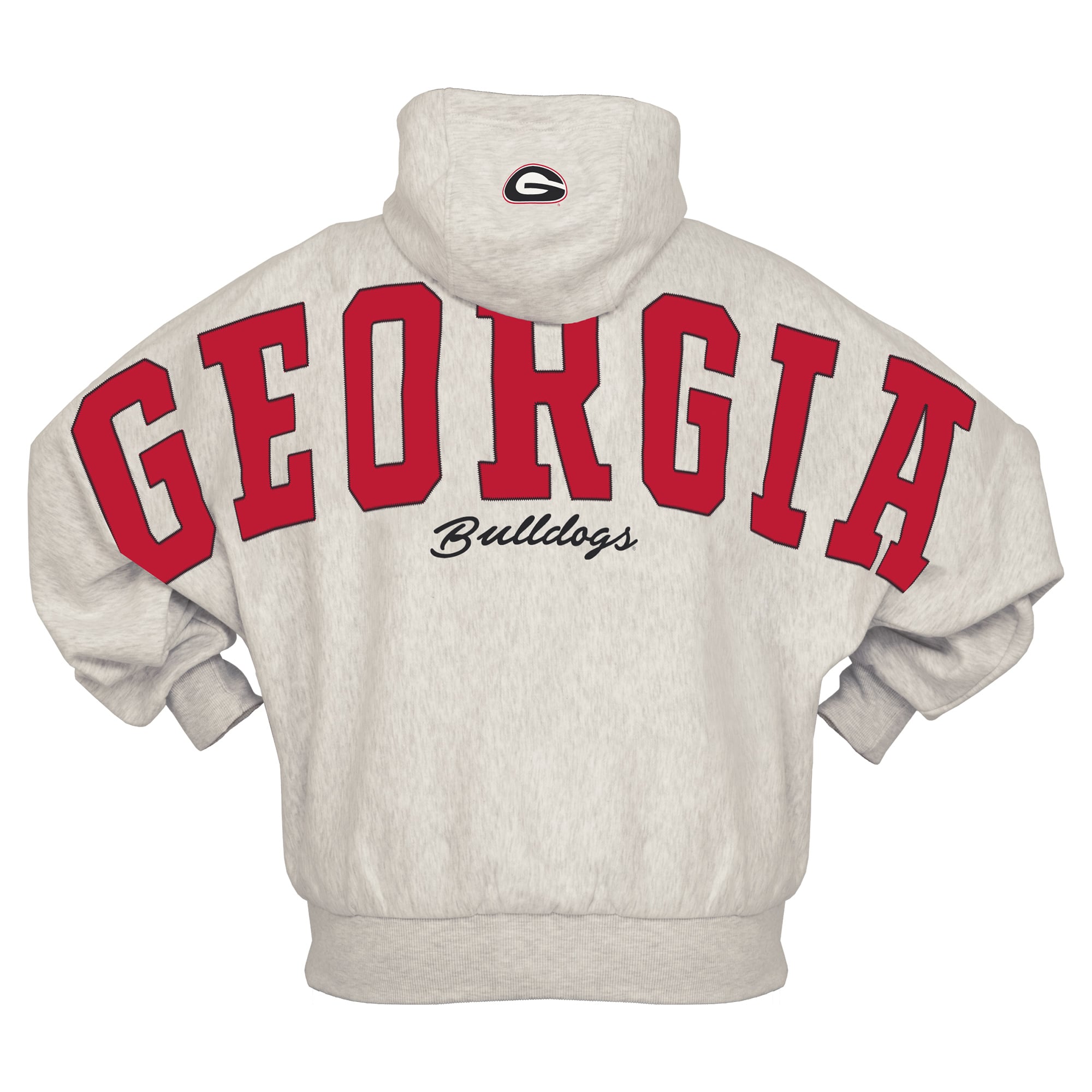 Sweat à capuche oversize gris Pressbox pour femmes, Georgia Bulldogs Belvedere