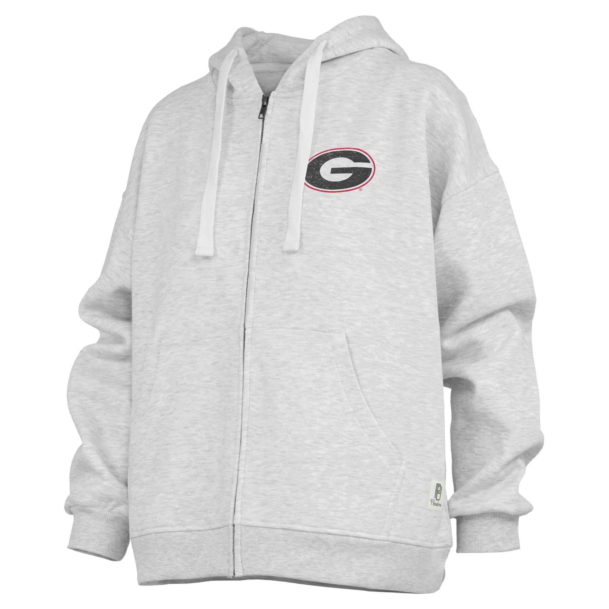 Sweat à capuche zippé Janise Georgia Bulldogs gris chiné pour femme, de la marque Pressbox.