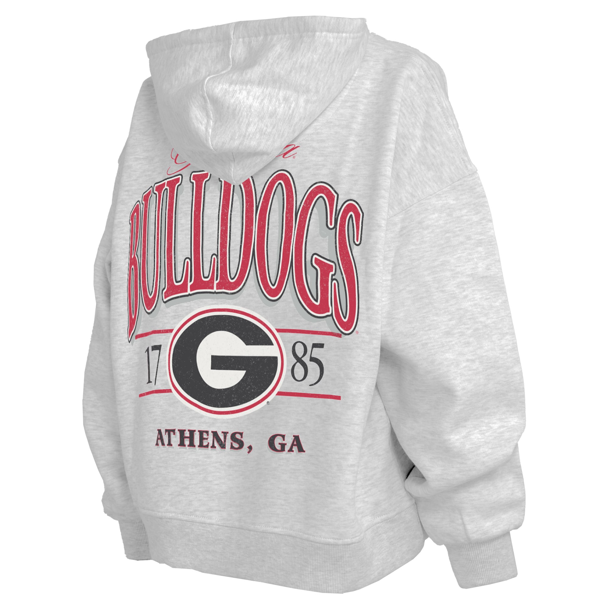 Sweat à capuche zippé Janise Georgia Bulldogs gris chiné pour femme, de la marque Pressbox.