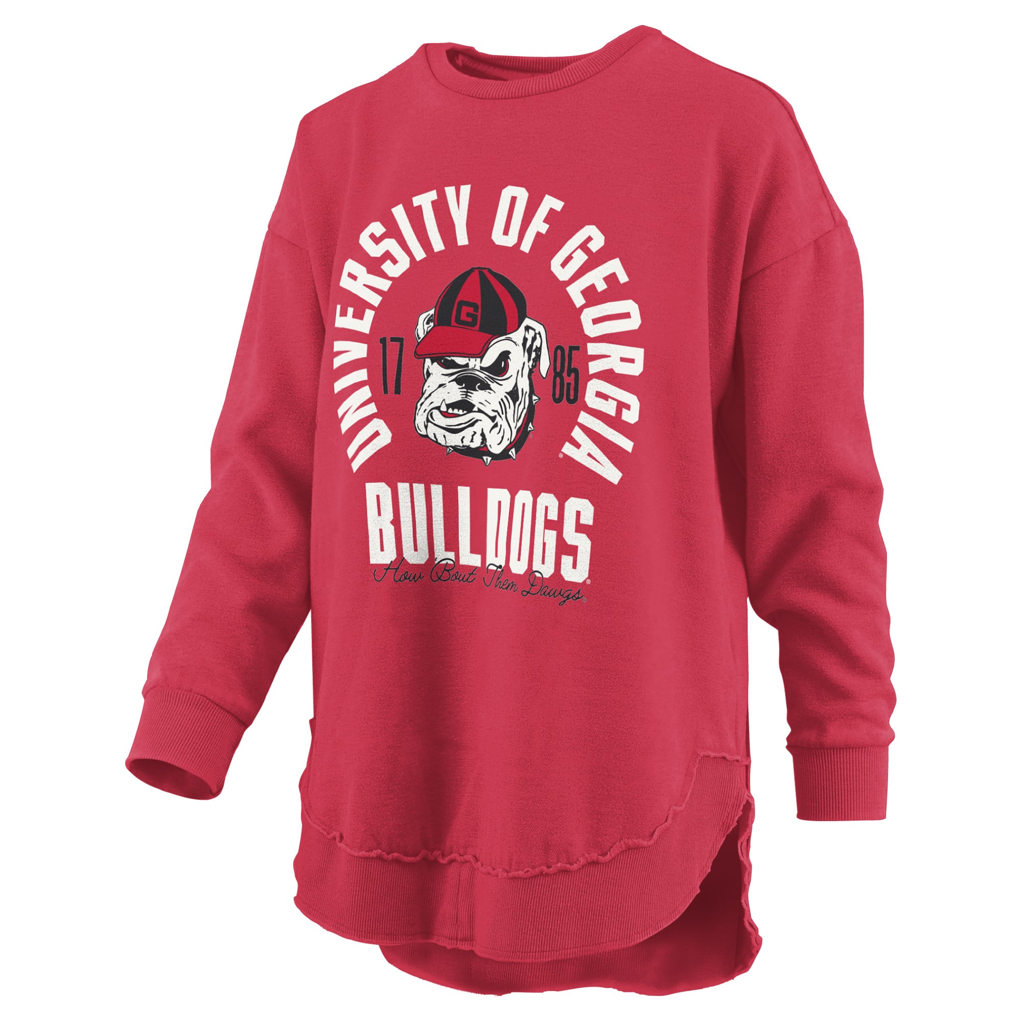 Sweat-shirt à col rond Pressbox rouge Georgia Bulldogs Blitz pour femmes
