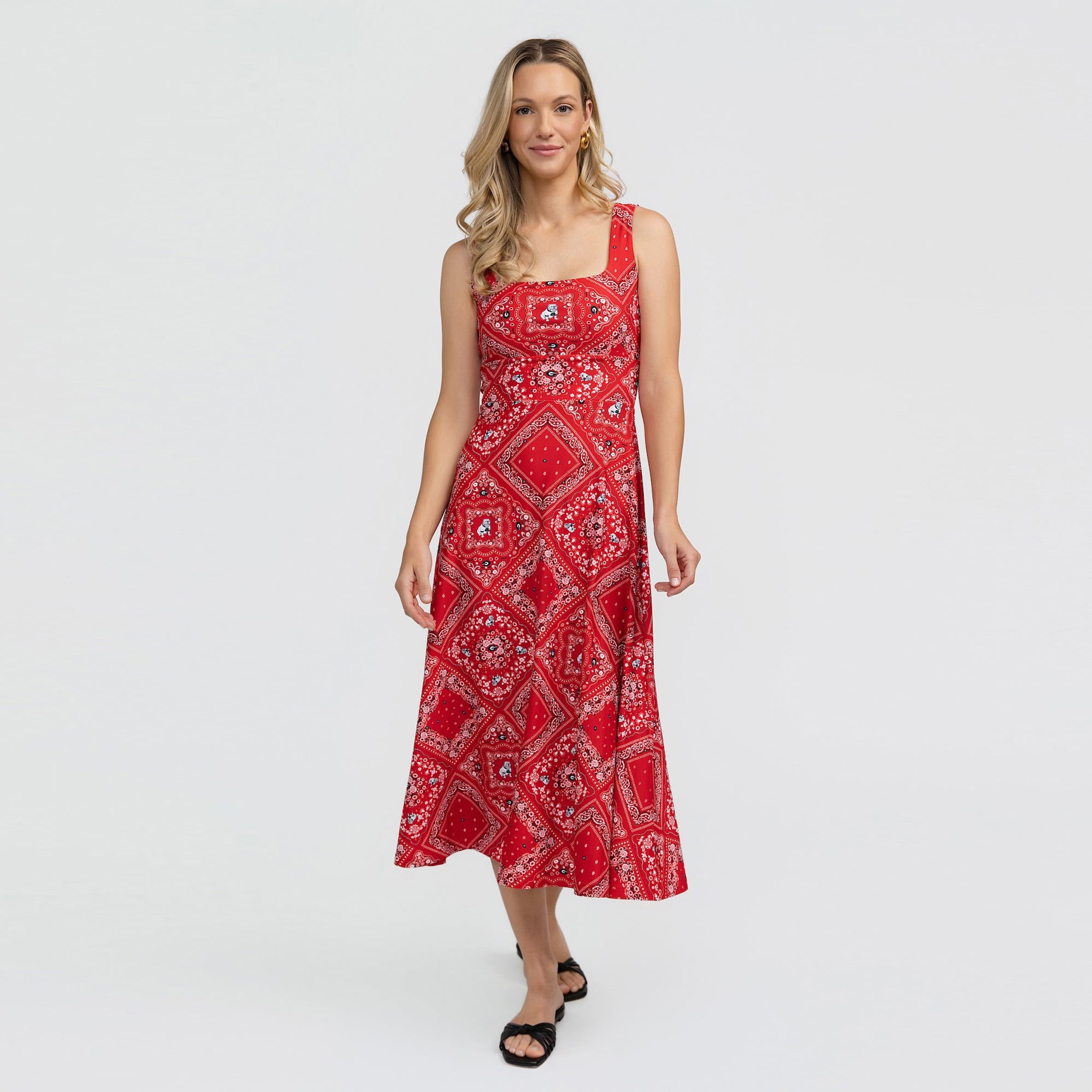 Women's Smith & Quinn Red Georgia Bulldogs Deidra Bandana Print Maxi Dress