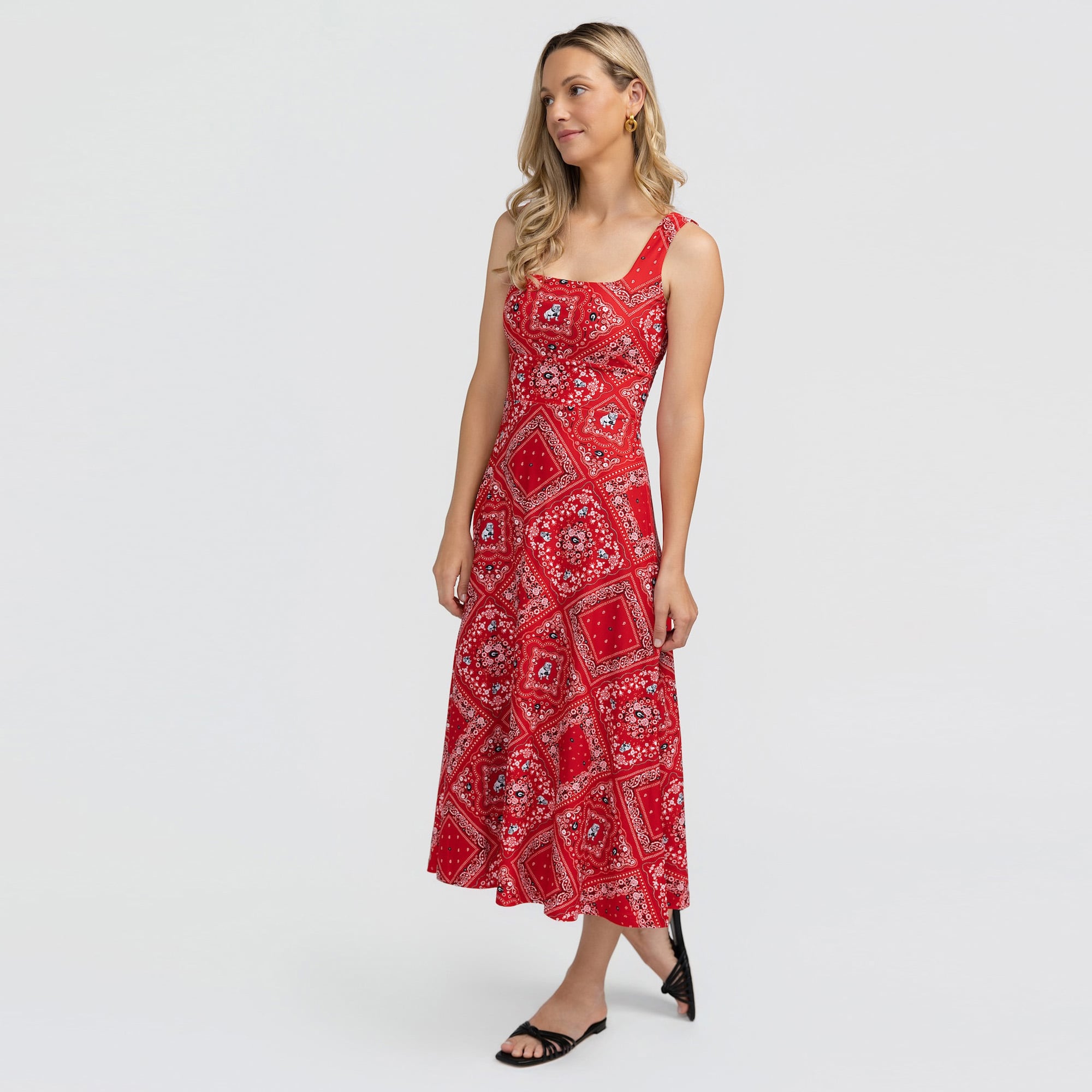 Women's Smith & Quinn Red Georgia Bulldogs Deidra Bandana Print Maxi Dress