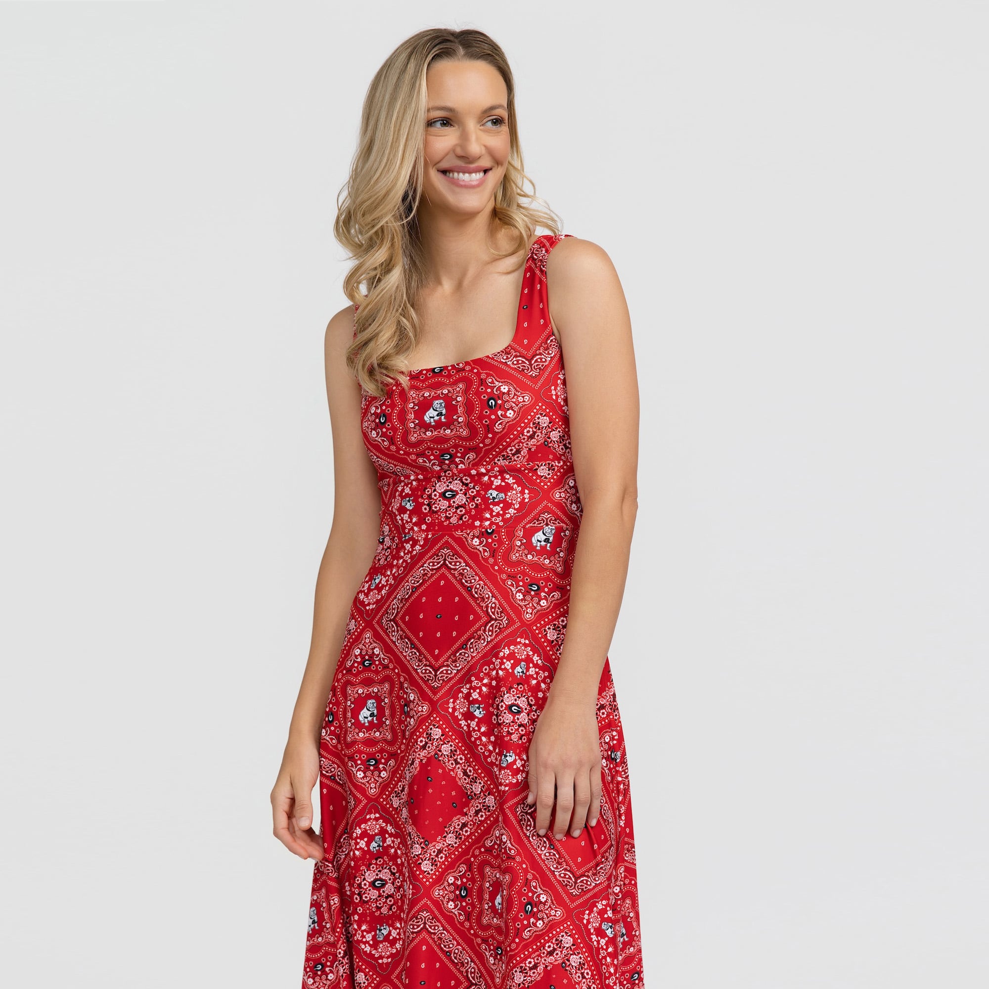 Women's Smith & Quinn Red Georgia Bulldogs Deidra Bandana Print Maxi Dress