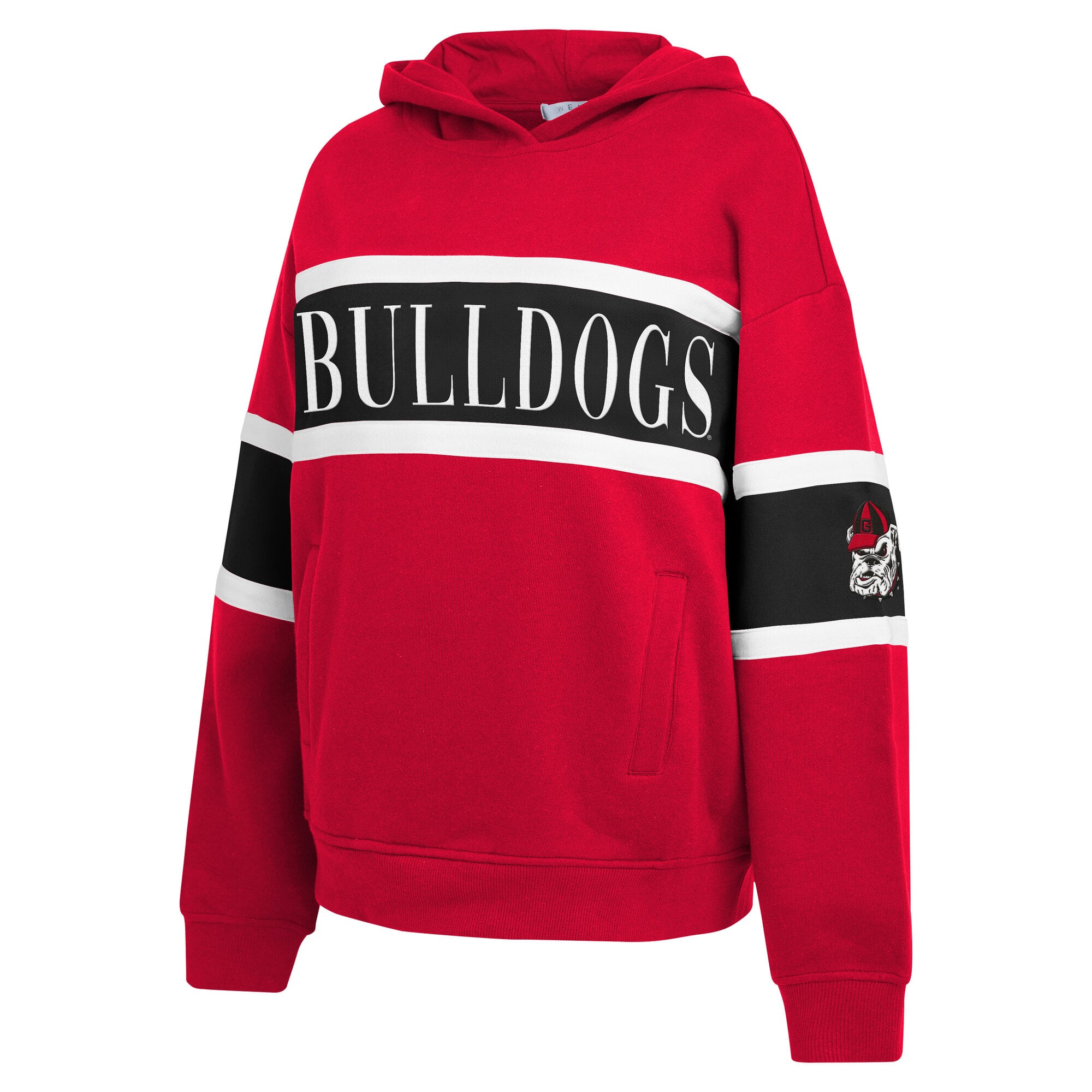 Sweat à capuche blocs de couleurs rouges Georgia Bulldogs la marque WEAR by Erin Andrews pour femmes