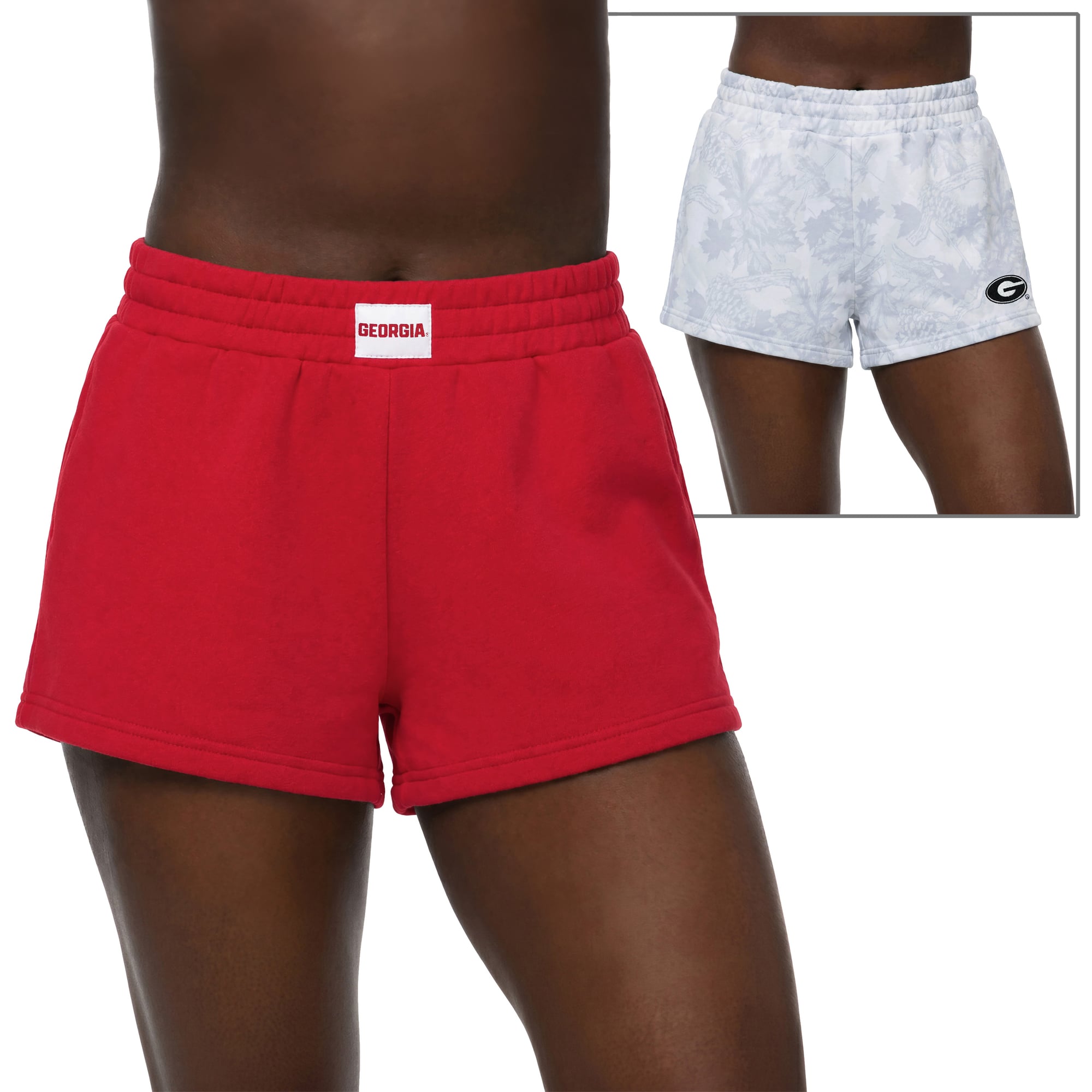 Ensemble de deux shorts ZooZatz rouges et gris Georgia Bulldogs pour femmes