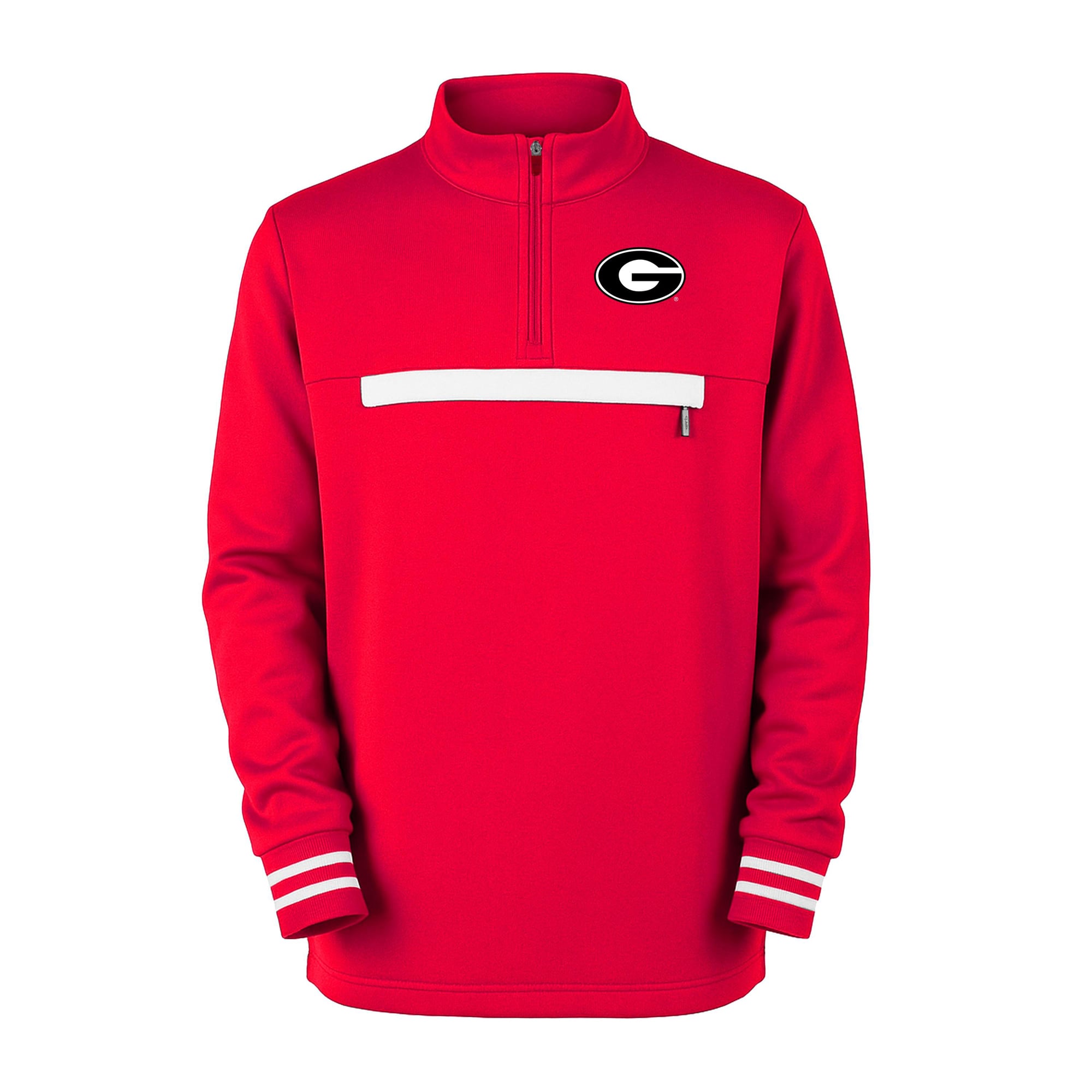 Youth Garb Red Georgia Bulldogs Atlas Quarter-Zip Tri-Blend Pullover