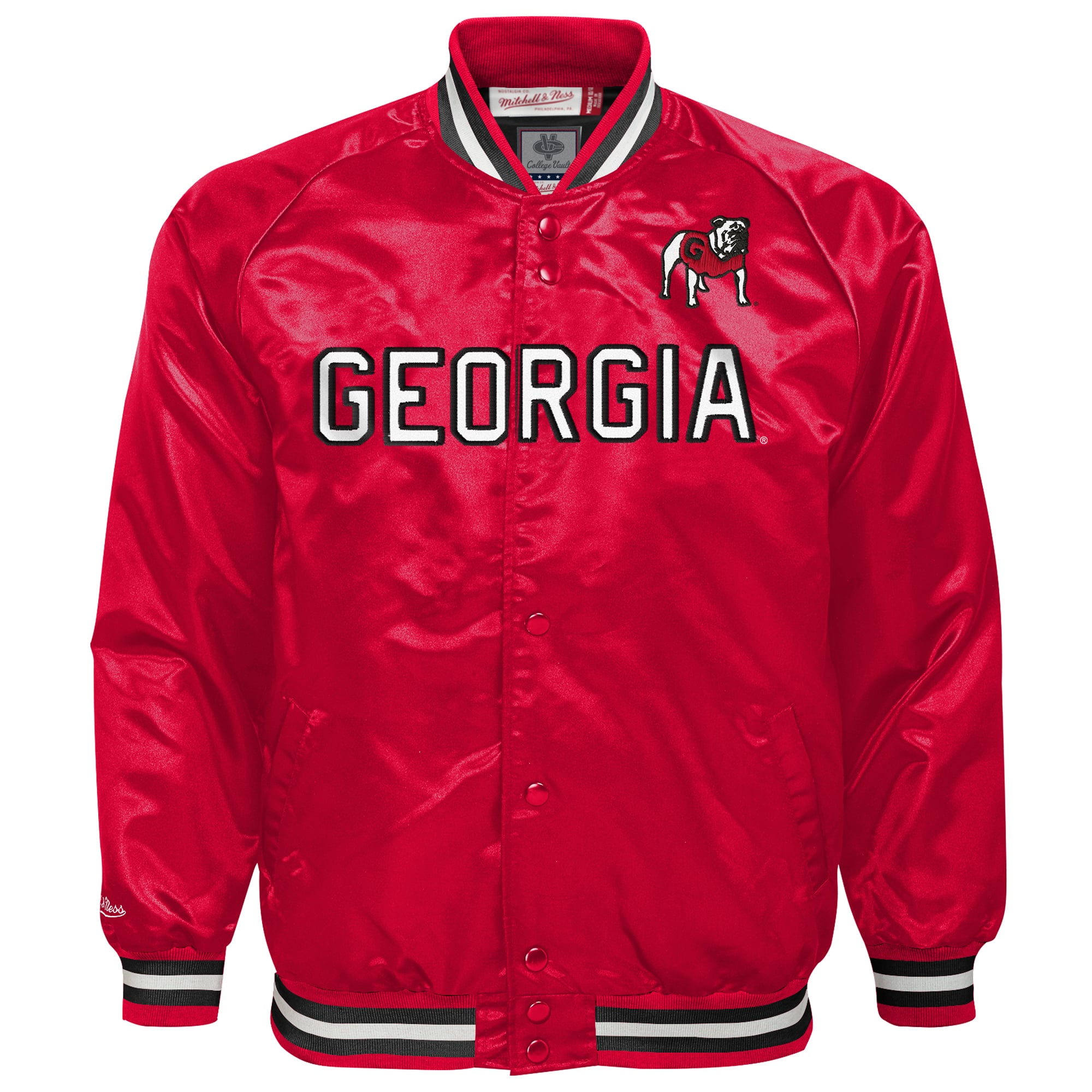 Youth Mitchell & Ness Red Georgia Bulldogs Satin Full-Snap Raglan Jacket