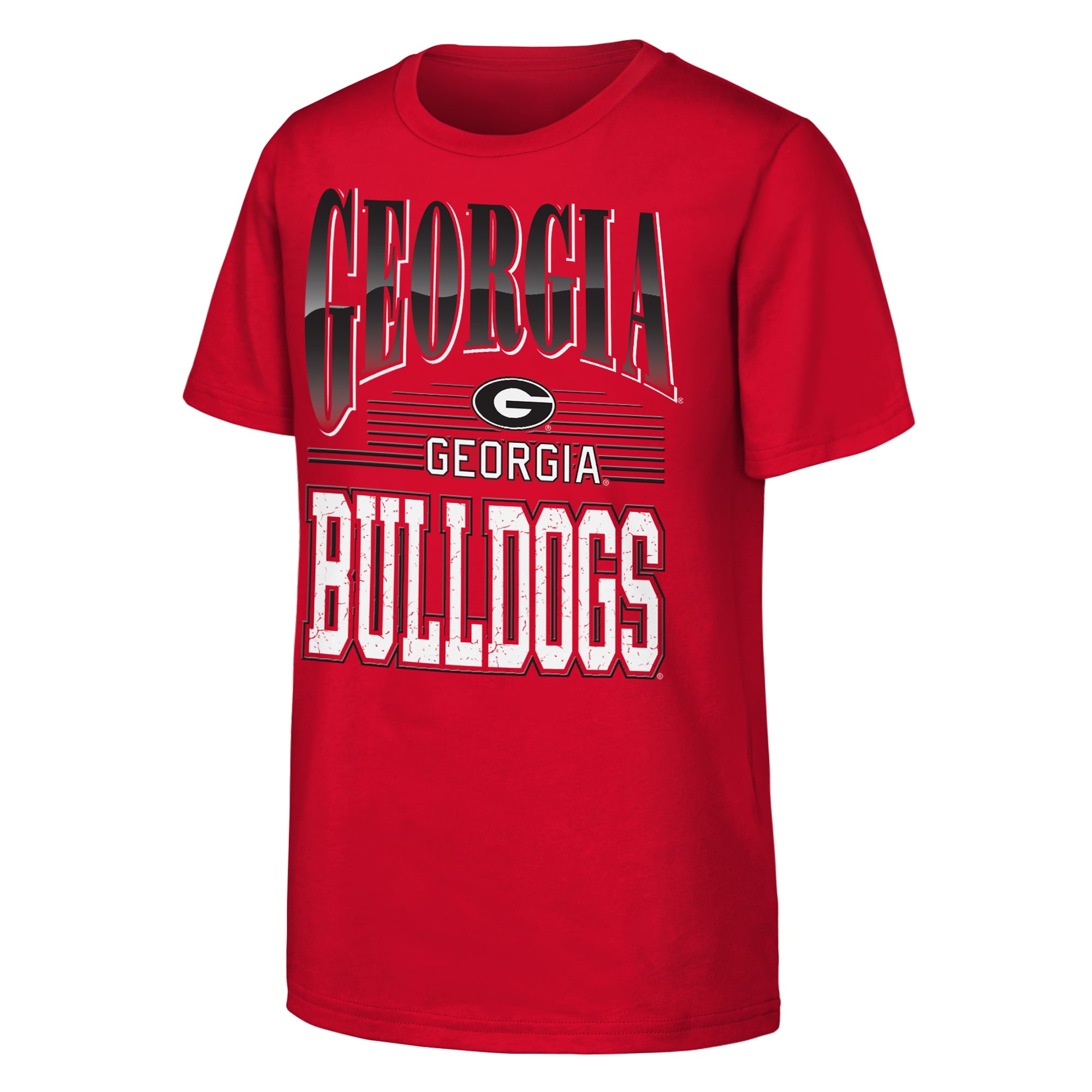 T-shirt Outerstuff rouge Georgia Bulldogs pour jeunes avec en-tête chromé