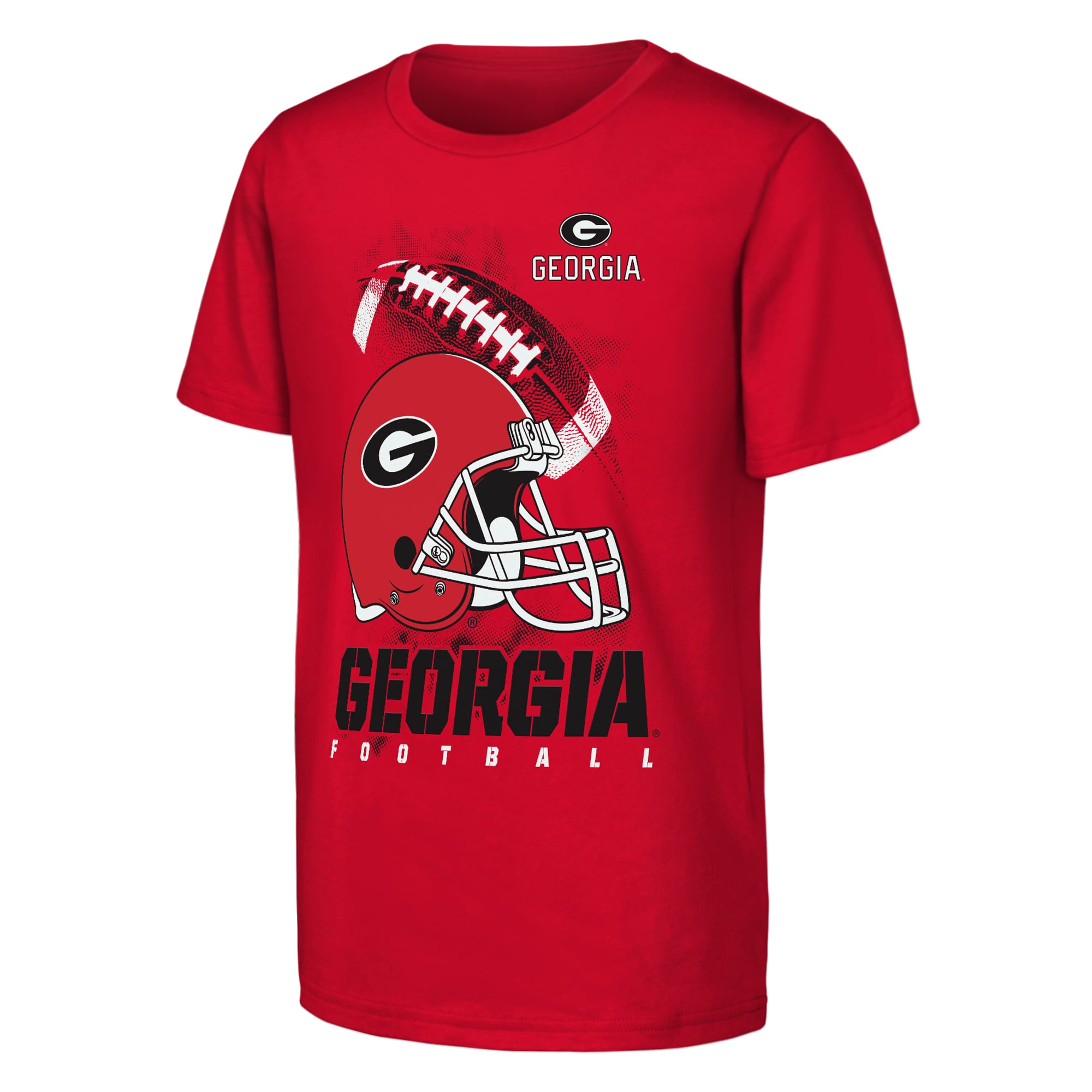 T-shirt pour jeunes Outerstuff rouge Georgia Bulldogs « For the Glory » avec casque de football américain