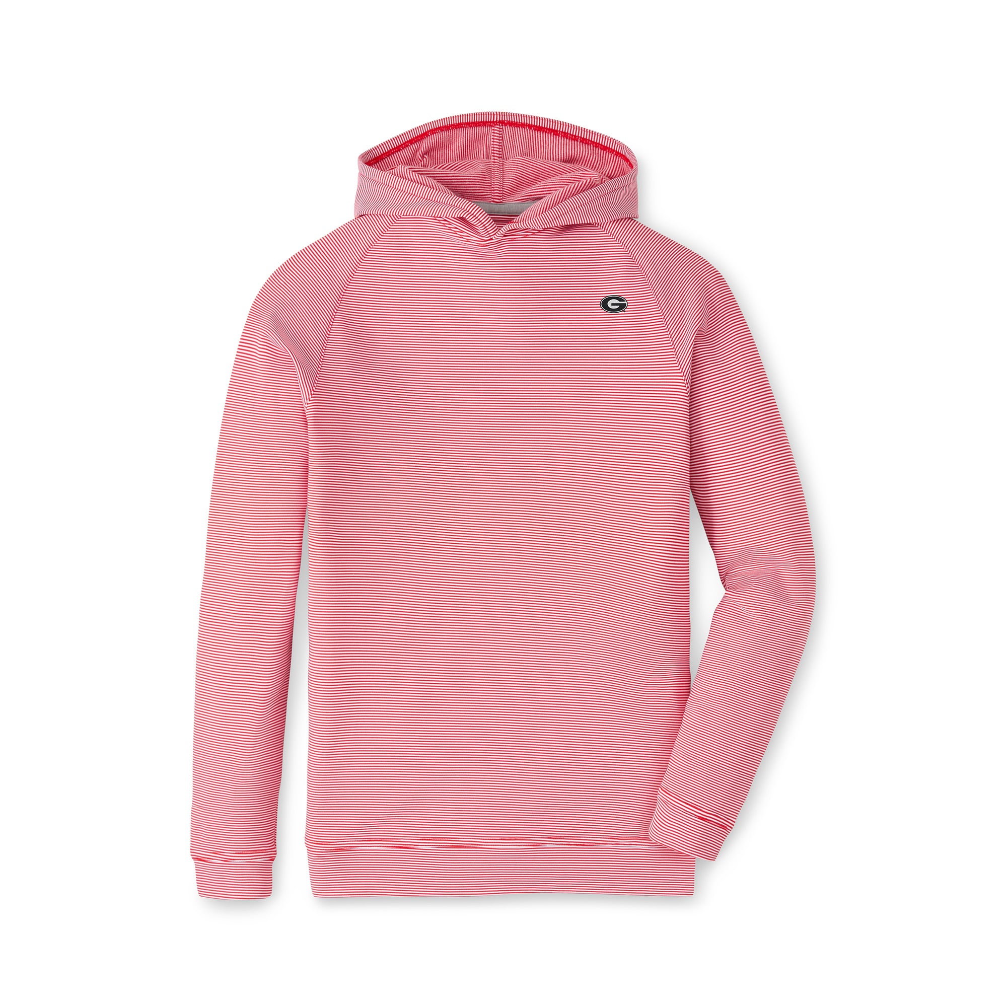 Youth Peter Millar  Red Georgia Bulldogs Pine Sugar Stripe Performance Pullover Hoodie