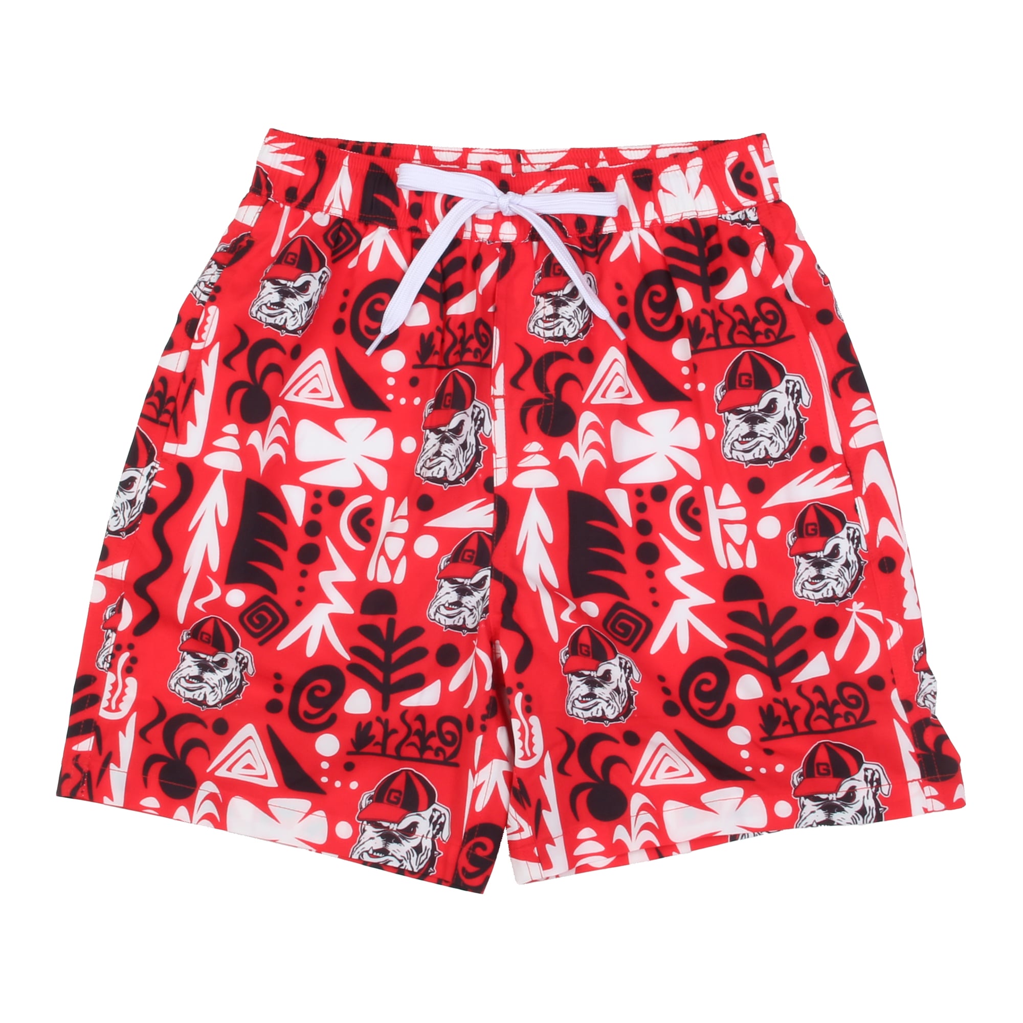 Youth Wes & Willy Red Georgia Bulldogs Allover Print Swim Shorts