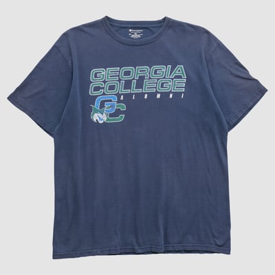 Georgia College Bobcats Champion 2010s T-shirt - Navy - L by Fanatics Real Vintage