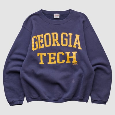 Georgia Tech Yellow Jackets Team Edition Apparel 90s Pullover Sweatshirt - Navy - XS by Fanatics Real Vintage