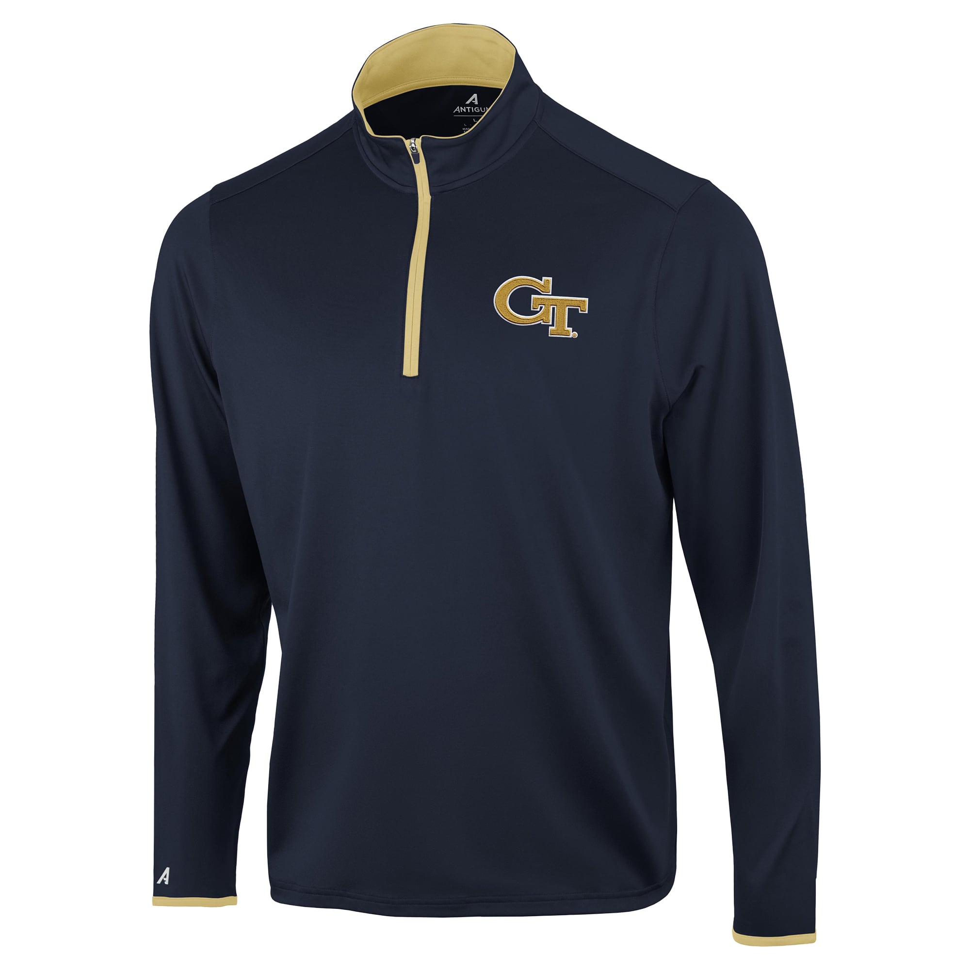 Pull à col zippé Antigua Navy Georgia Tech Yellow Jackets pour homme