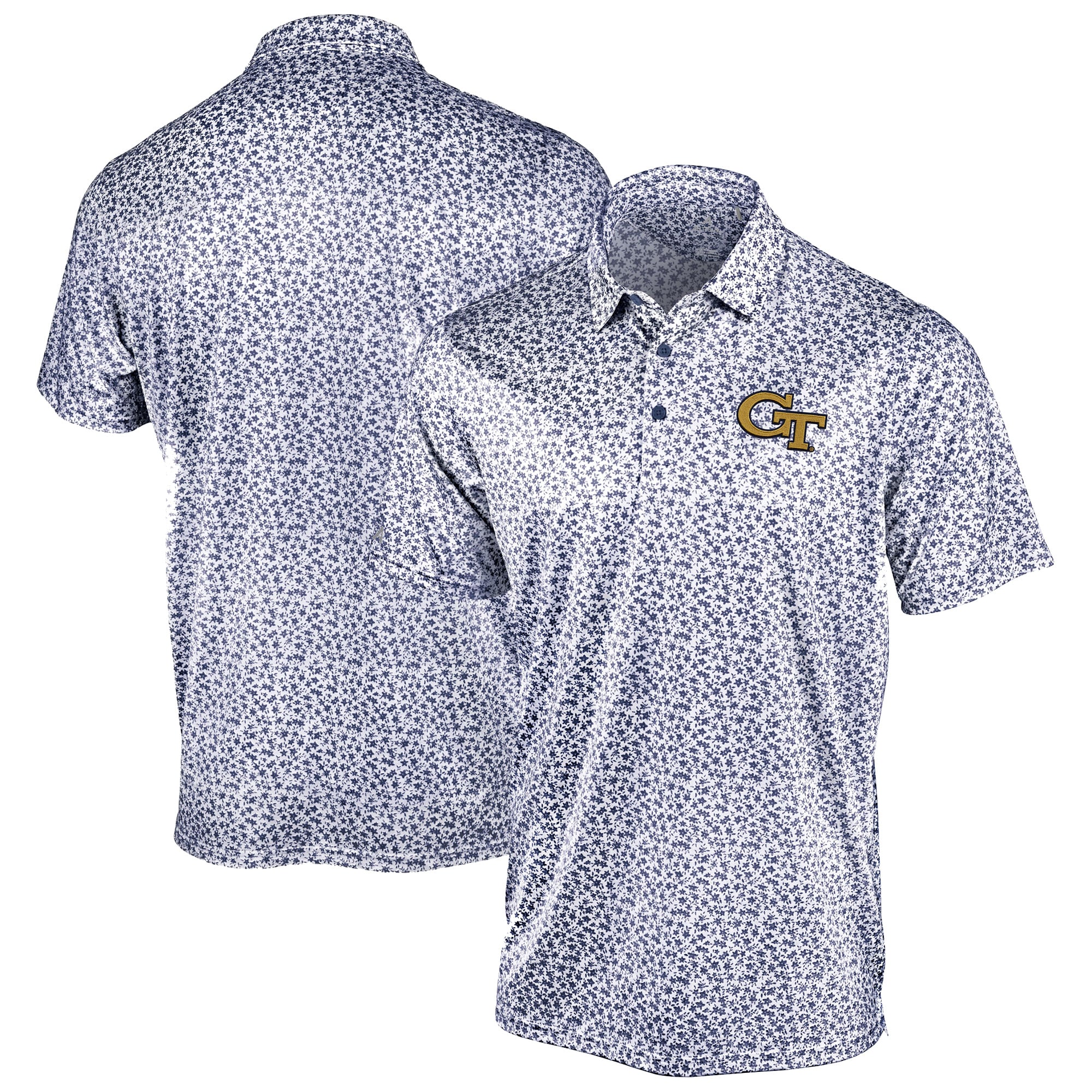 Polo Flourish Antigua Navy Georgia Tech Yellow Jackets pour homme