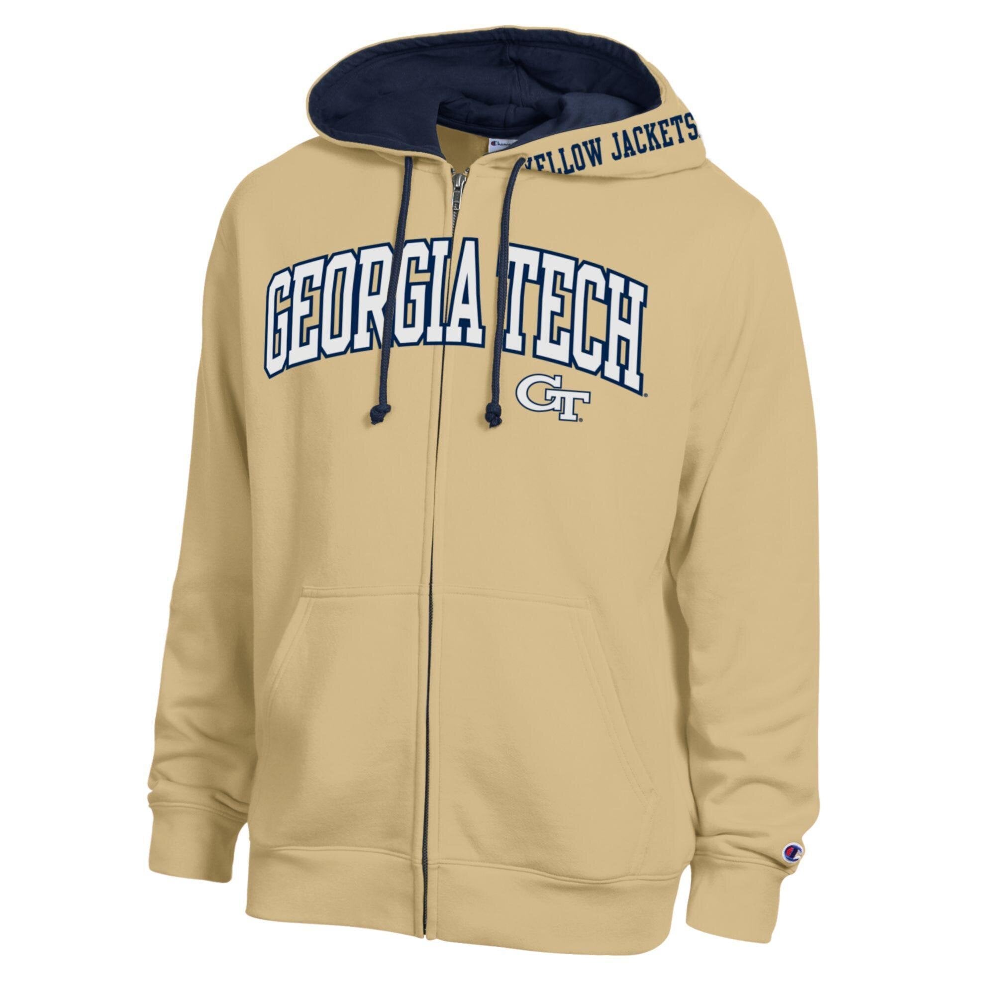 Sweat à capuche zippé en polaire Champion Gold Georgia Tech Yellow Jackets pour homme