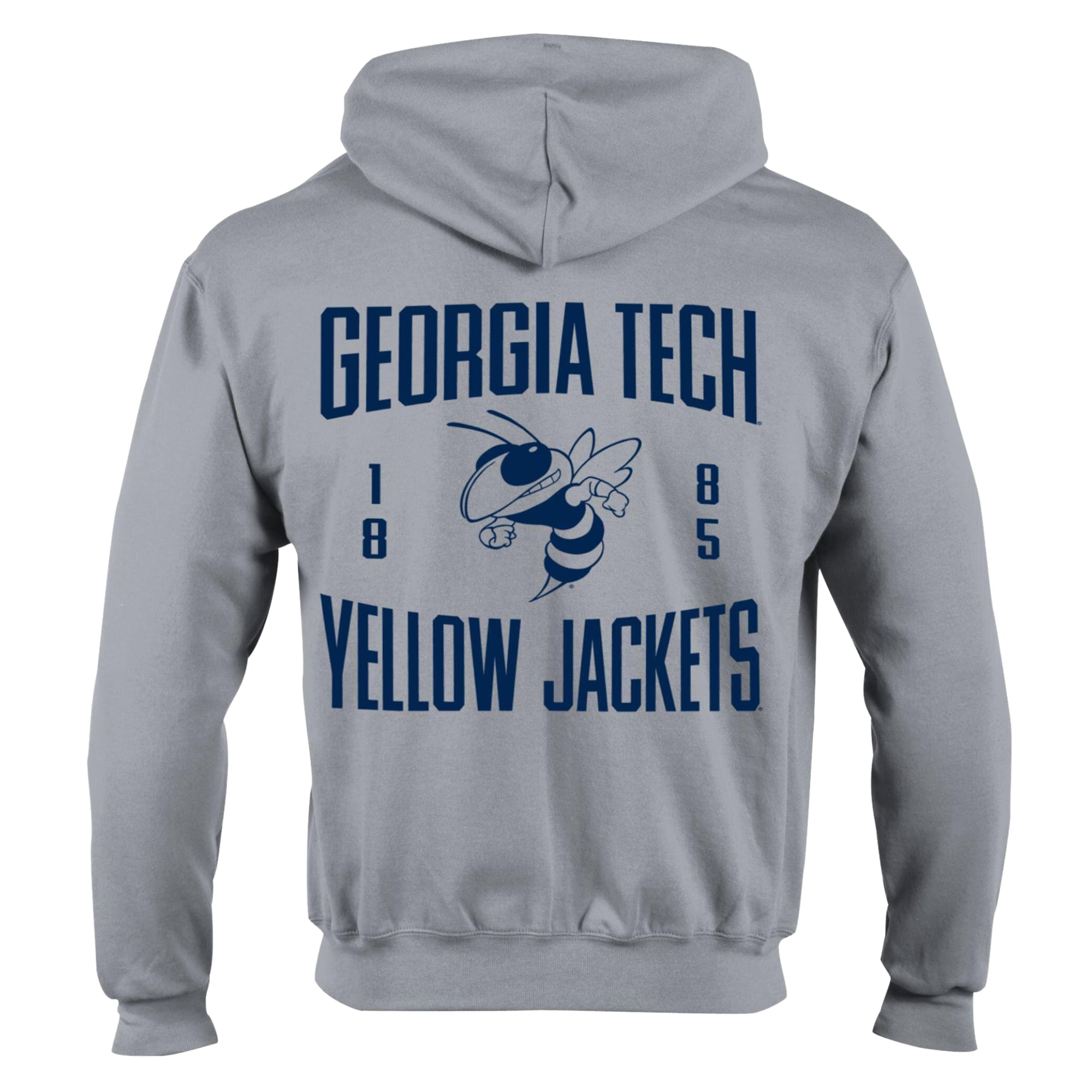 Men's Champion Heather Gray Georgia Tech Yellow Jackets Varsity Powerblend Full-Zip Fleece Hoodie