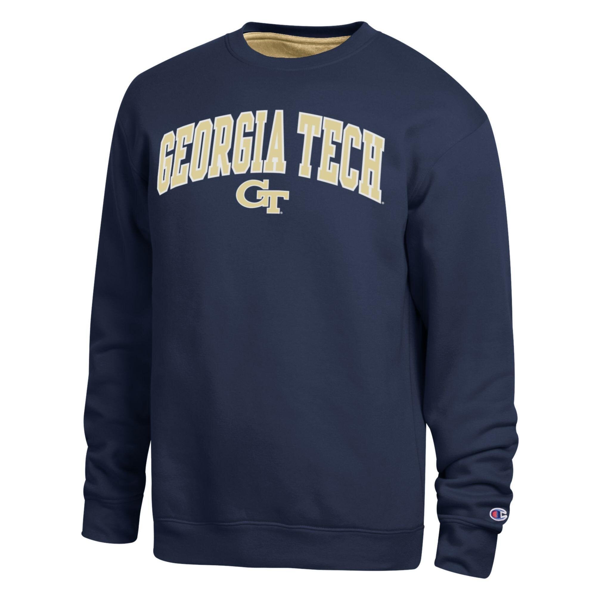 Men's Champion  Navy Georgia Tech Yellow Jackets Arch Sweatshirt