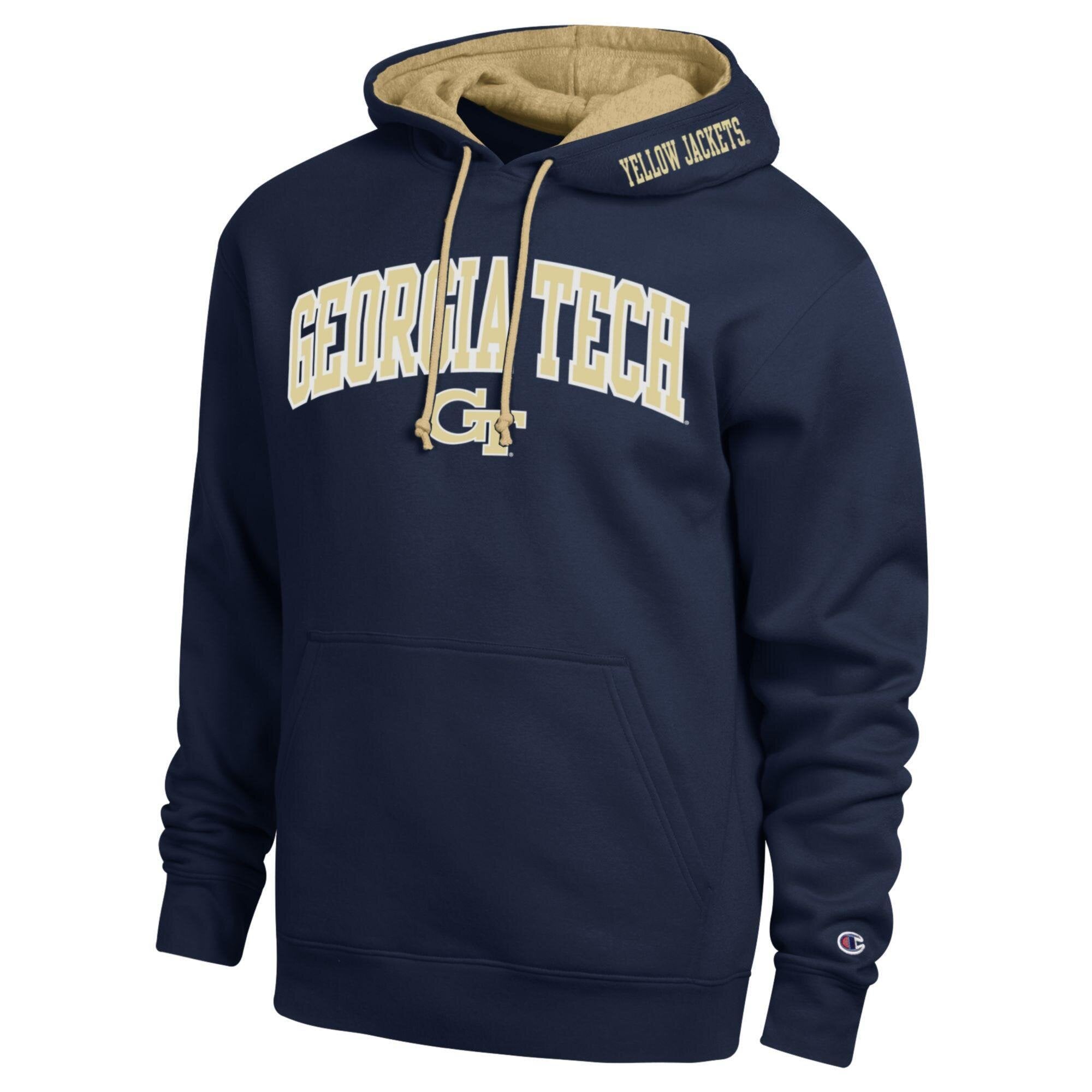 Men's Champion Navy Georgia Tech Yellow Jackets Arch Tackle Twill Hoodie