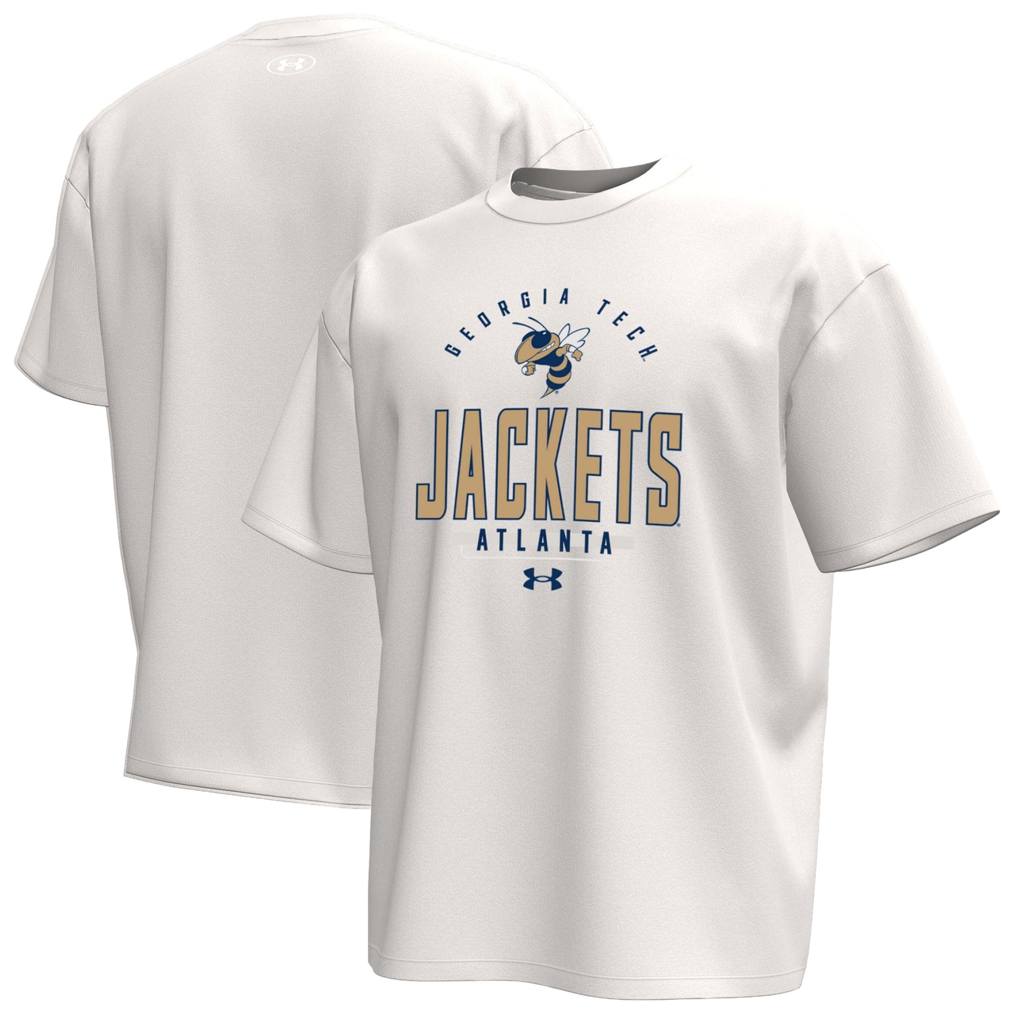 Men's Under Armour Cream Georgia Tech Yellow Jackets Gameday Icon T-Shirt