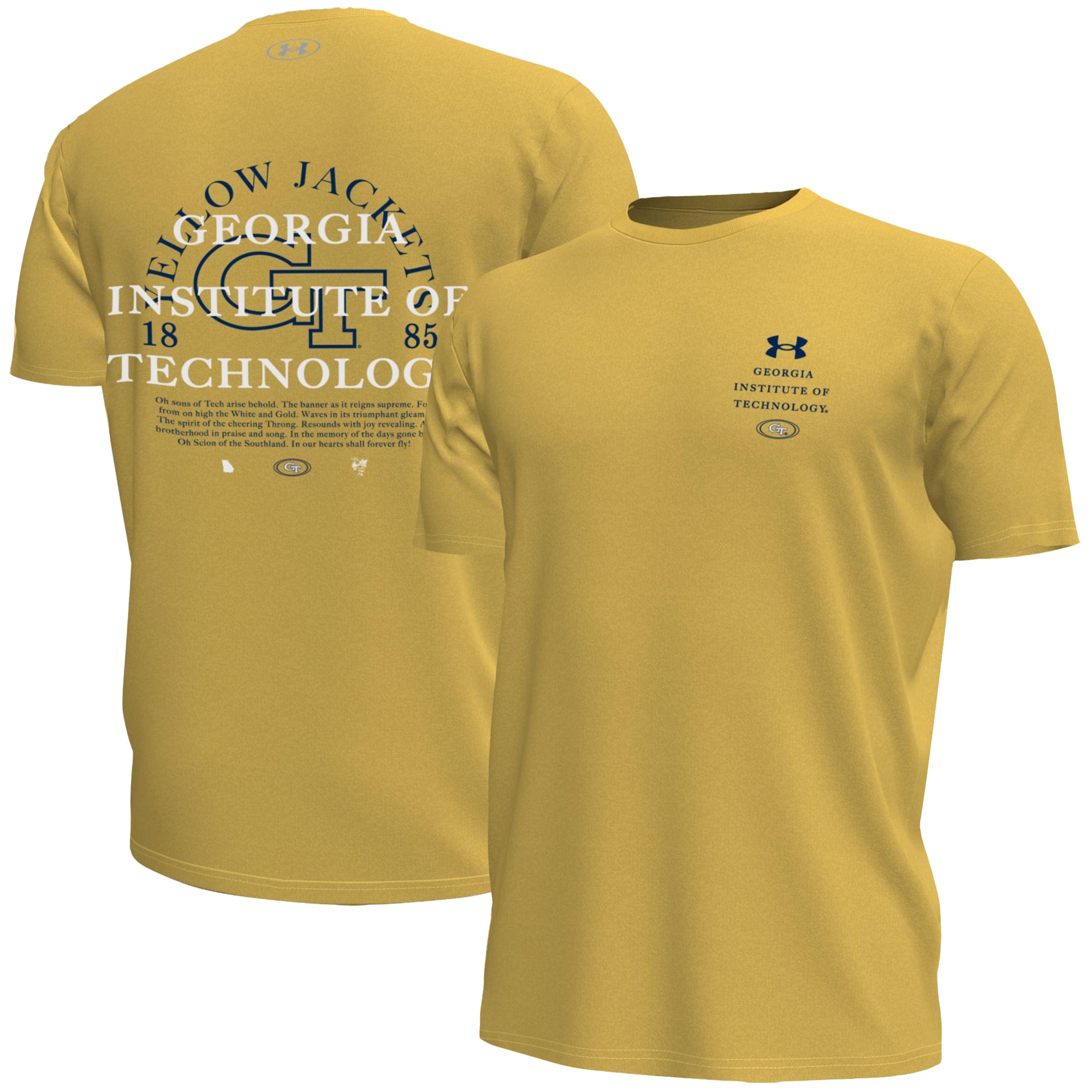 T-shirt Under Armour bleu marine Georgia Tech Yellow Jackets 2026 Sideline HeatGear pour homme