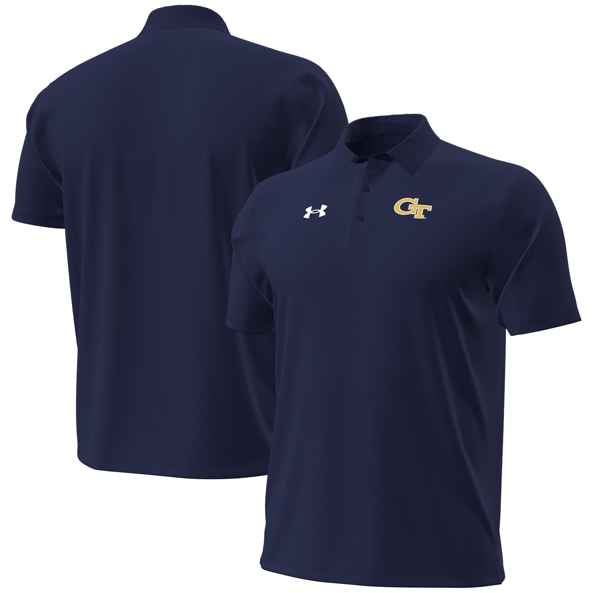 Polo Under Armour bleu marine Georgia Tech Yellow Jackets 2026 Sideline ArmourDry pour homme