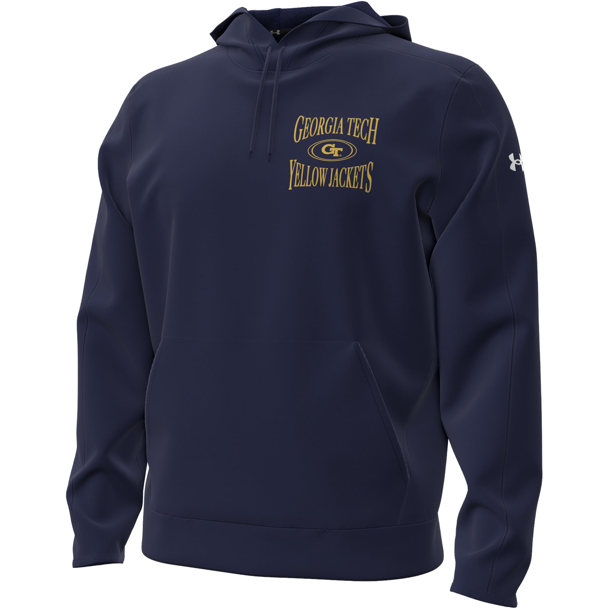 Sweat à capuche Under Armour bleu marine Georgia Tech Yellow Jackets 2026 Sideline Pro Storm Fleece pour homme