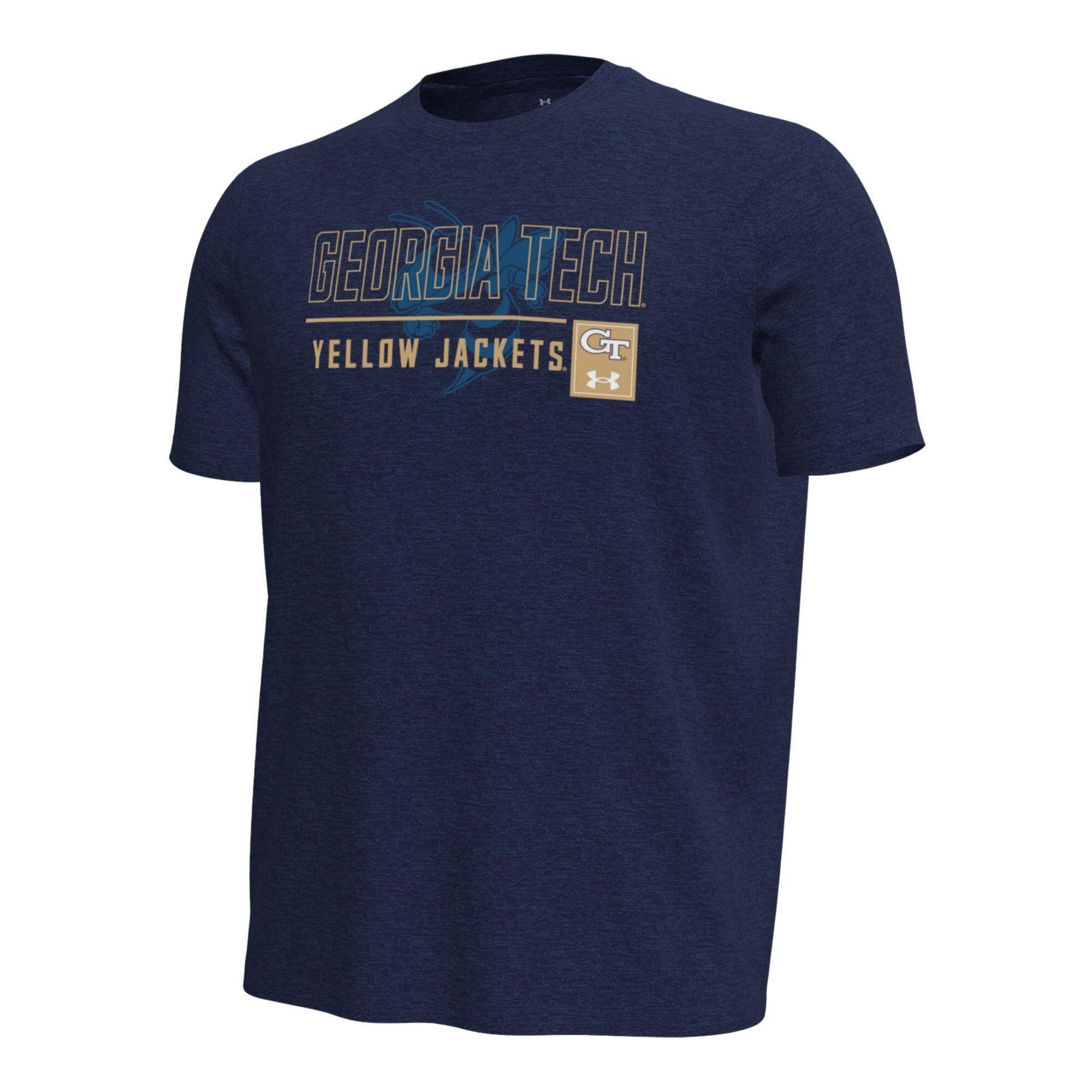 T-shirt Under Armour bleu marine Georgia Tech Yellow Jackets Gameday Motion pour homme