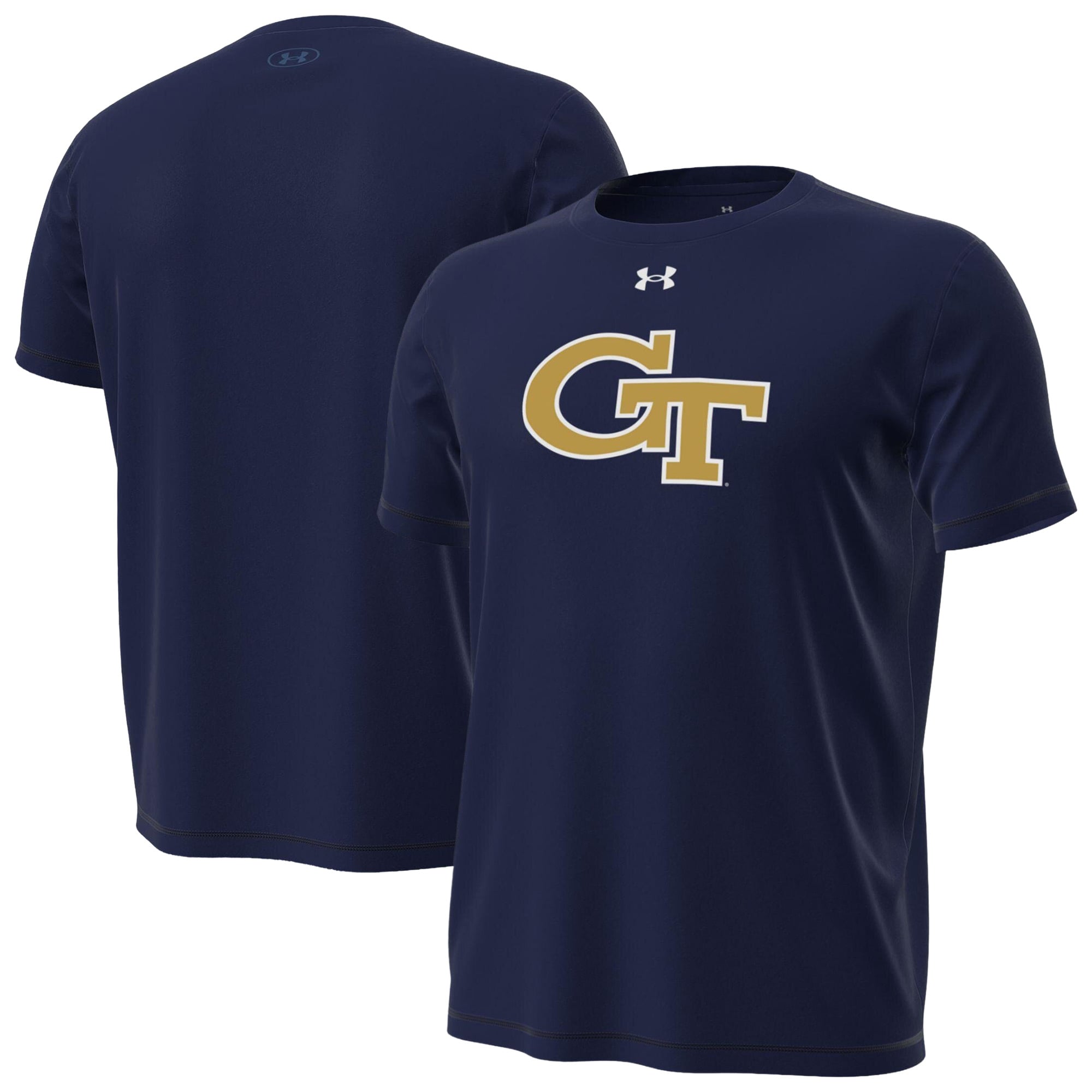T-shirt extensible Under Armour bleu marine Georgia Tech Yellow Jackets pour homme