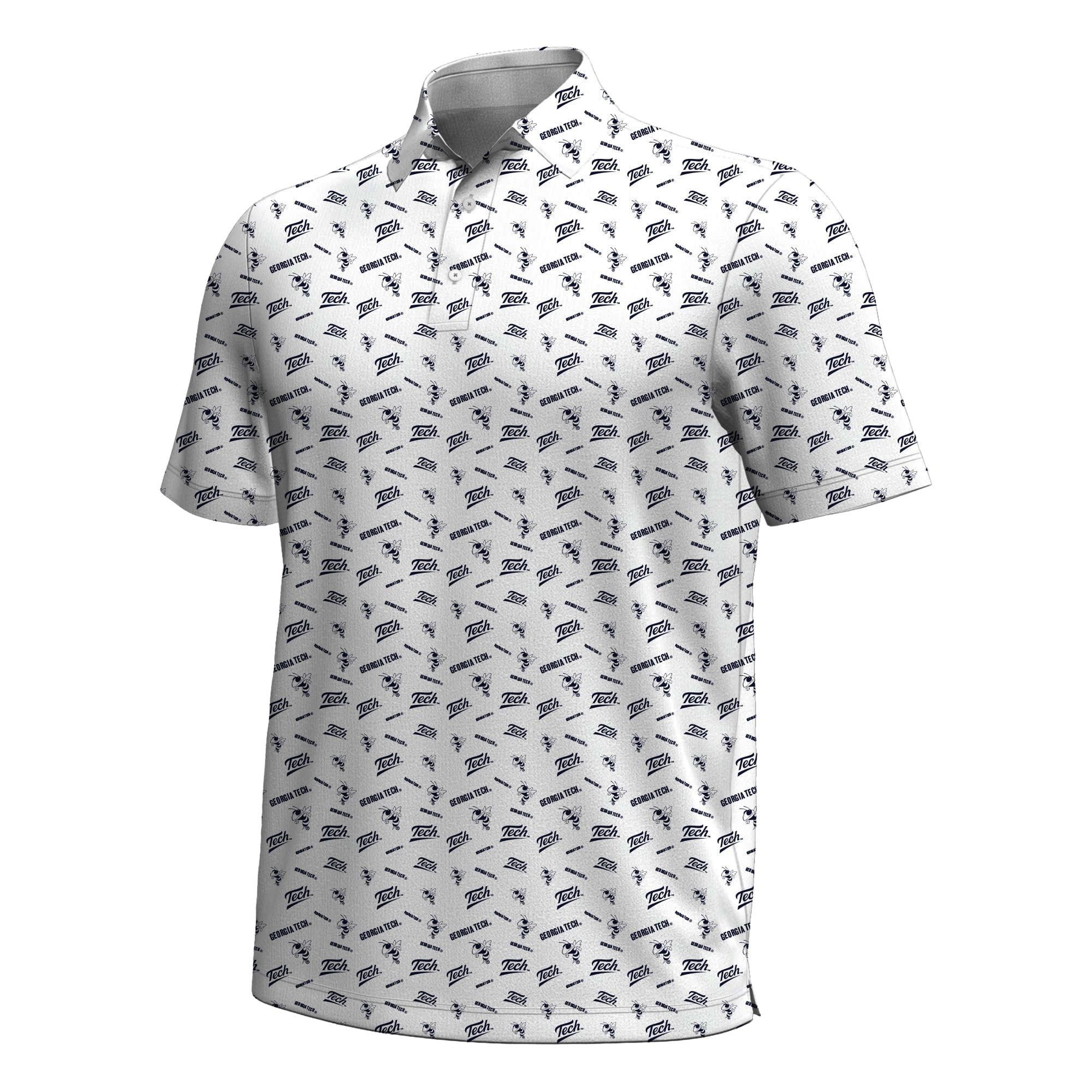Men's Under Armour White Georgia Tech Yellow Jackets Gameday Armourfuse Polo