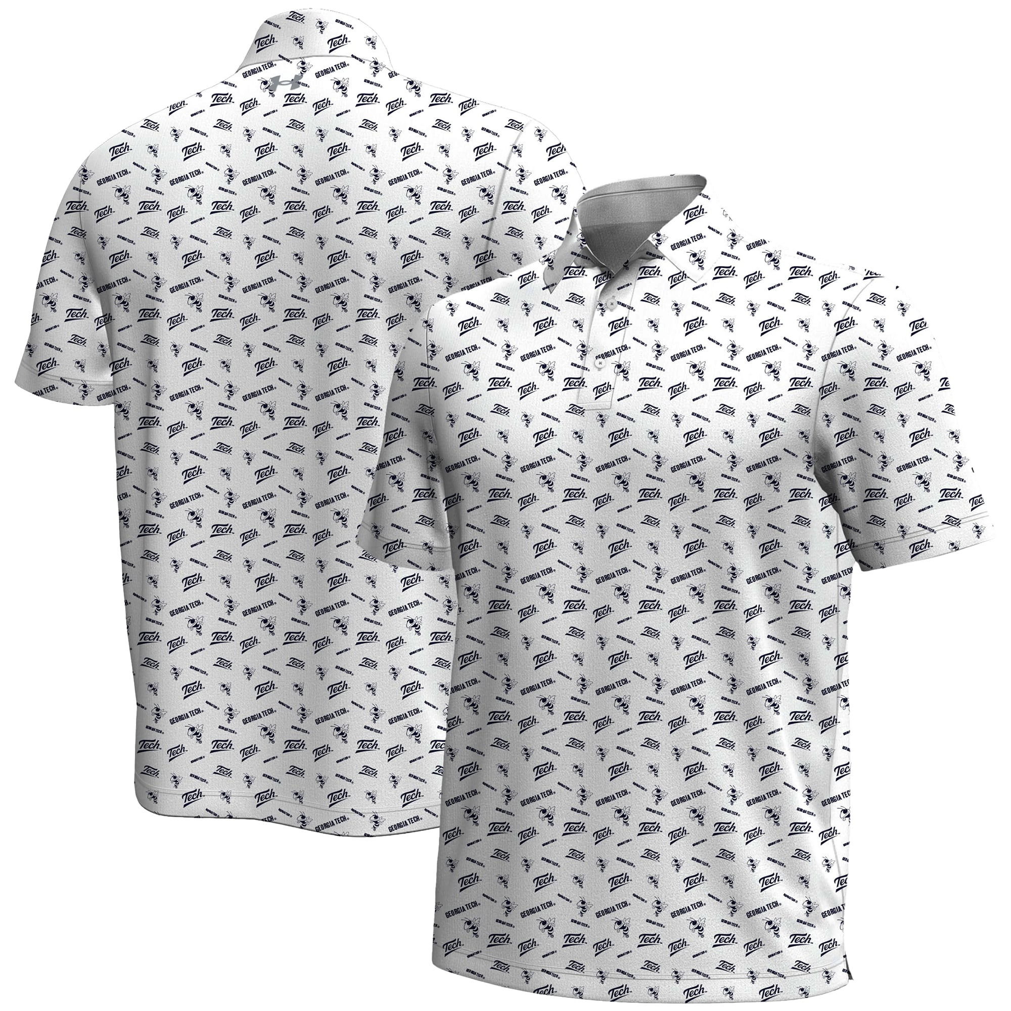 Men's Under Armour White Georgia Tech Yellow Jackets Gameday Armourfuse Polo