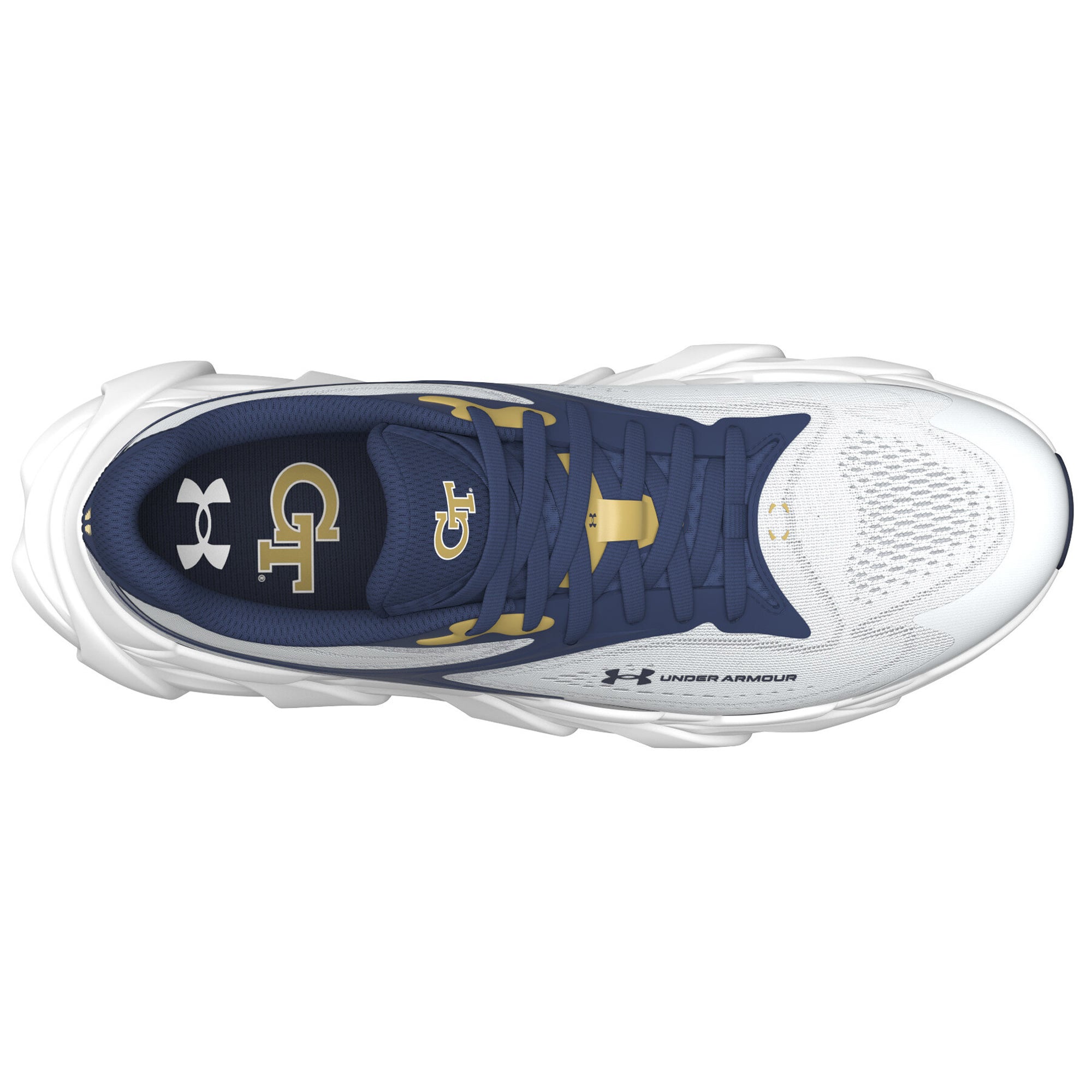 Baskets Under Armour Halo Runner 2 Team blanches Georgia Tech Yellow Jackets pour homme
