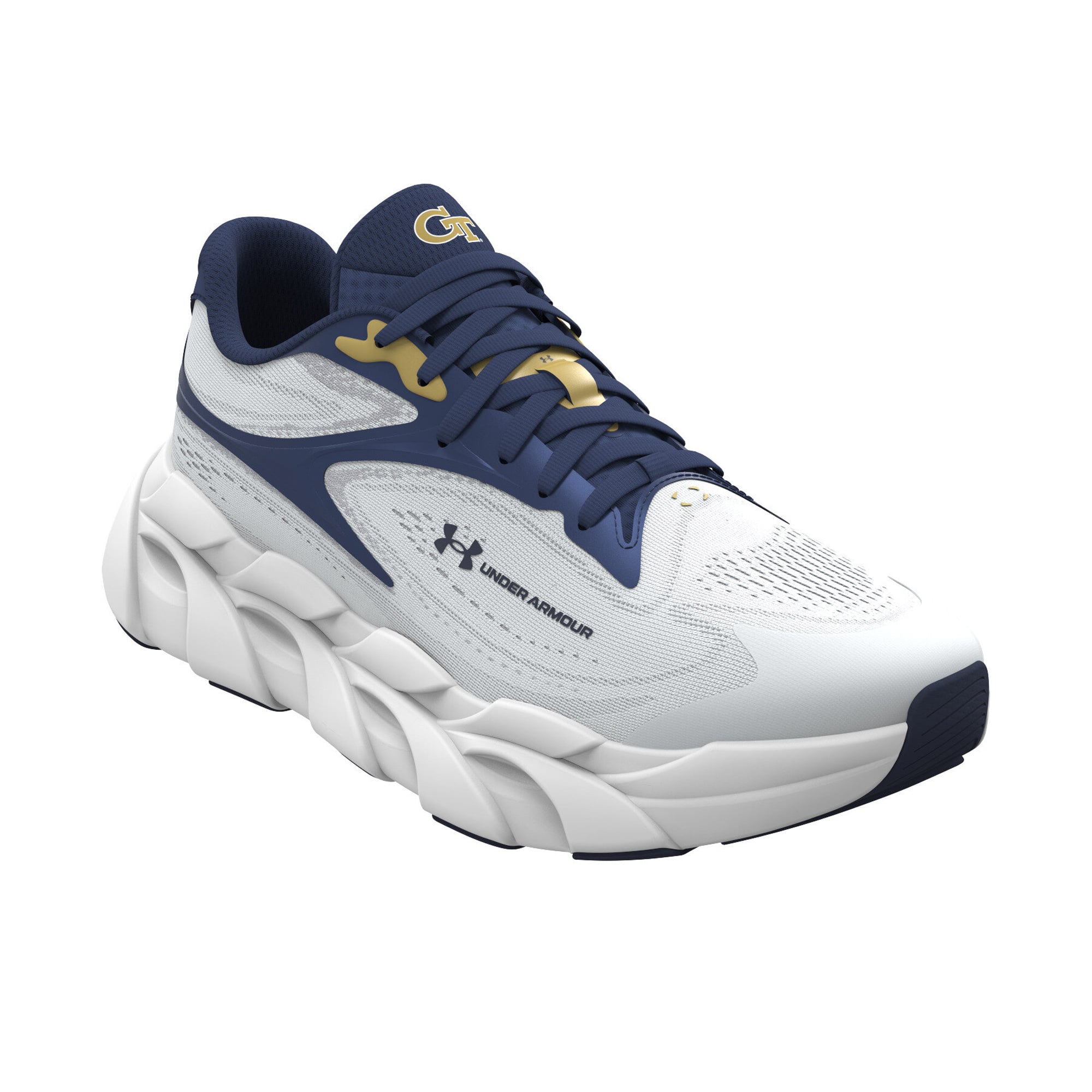 Baskets Under Armour Halo Runner 2 Team blanches Georgia Tech Yellow Jackets pour homme