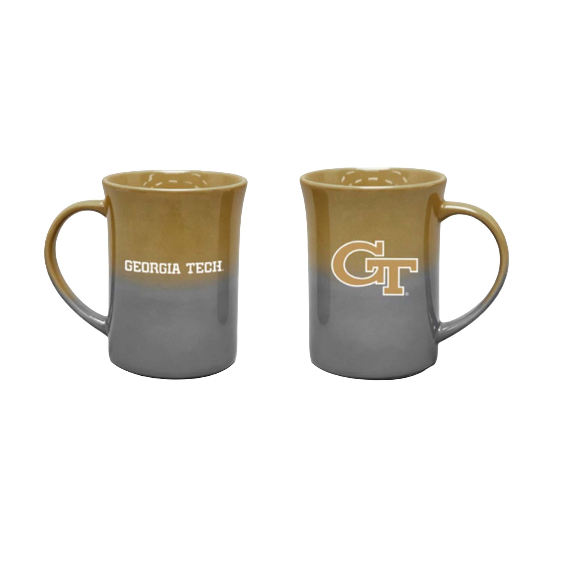 Ensemble de deux tasses en céramique ombrées de 44 cl (15 oz) Georgia Tech Yellow Jackets de The Memory Company