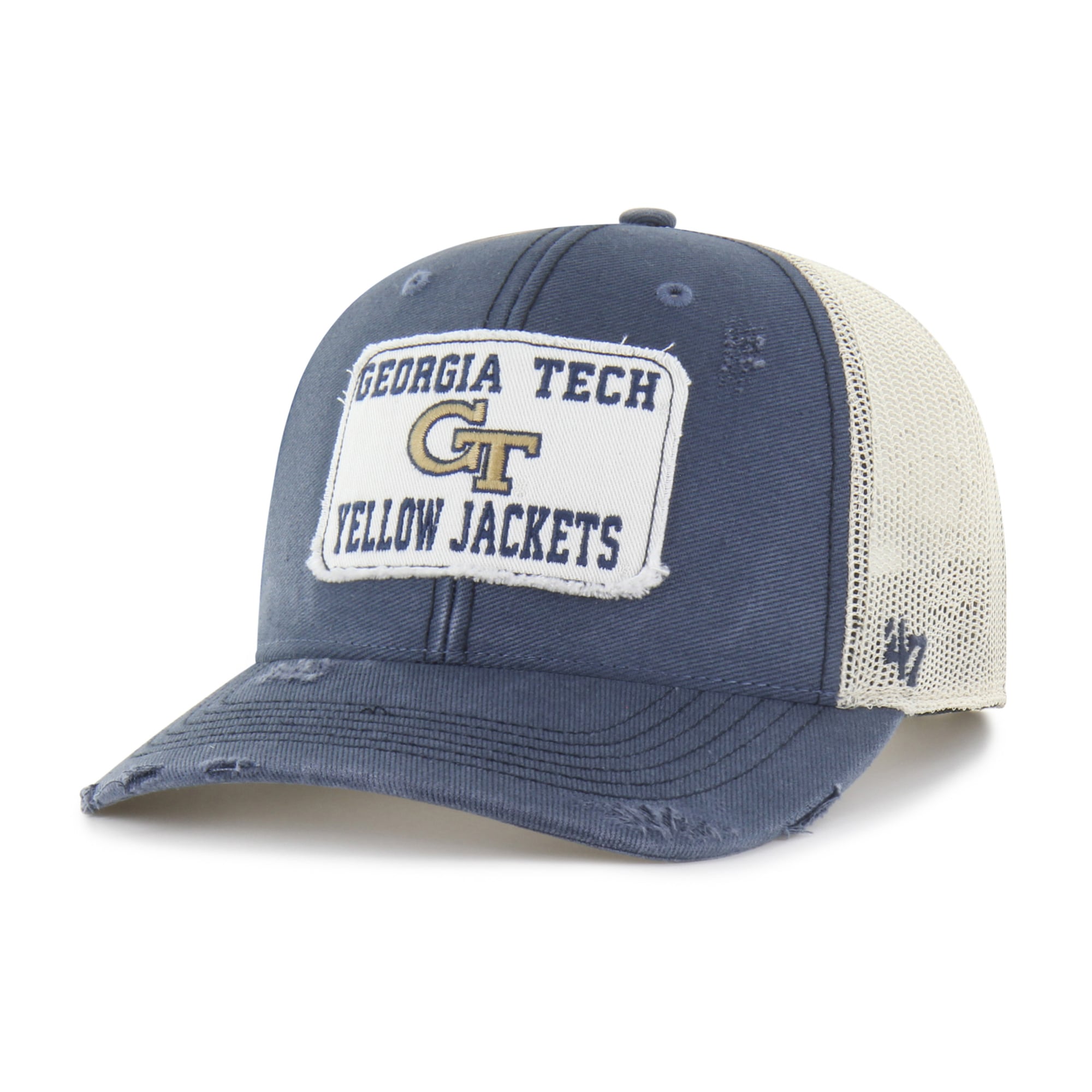 Unisex '47 Navy Georgia Tech Yellow Jackets Egremont Well-Worn Adjustable Trucker Hat