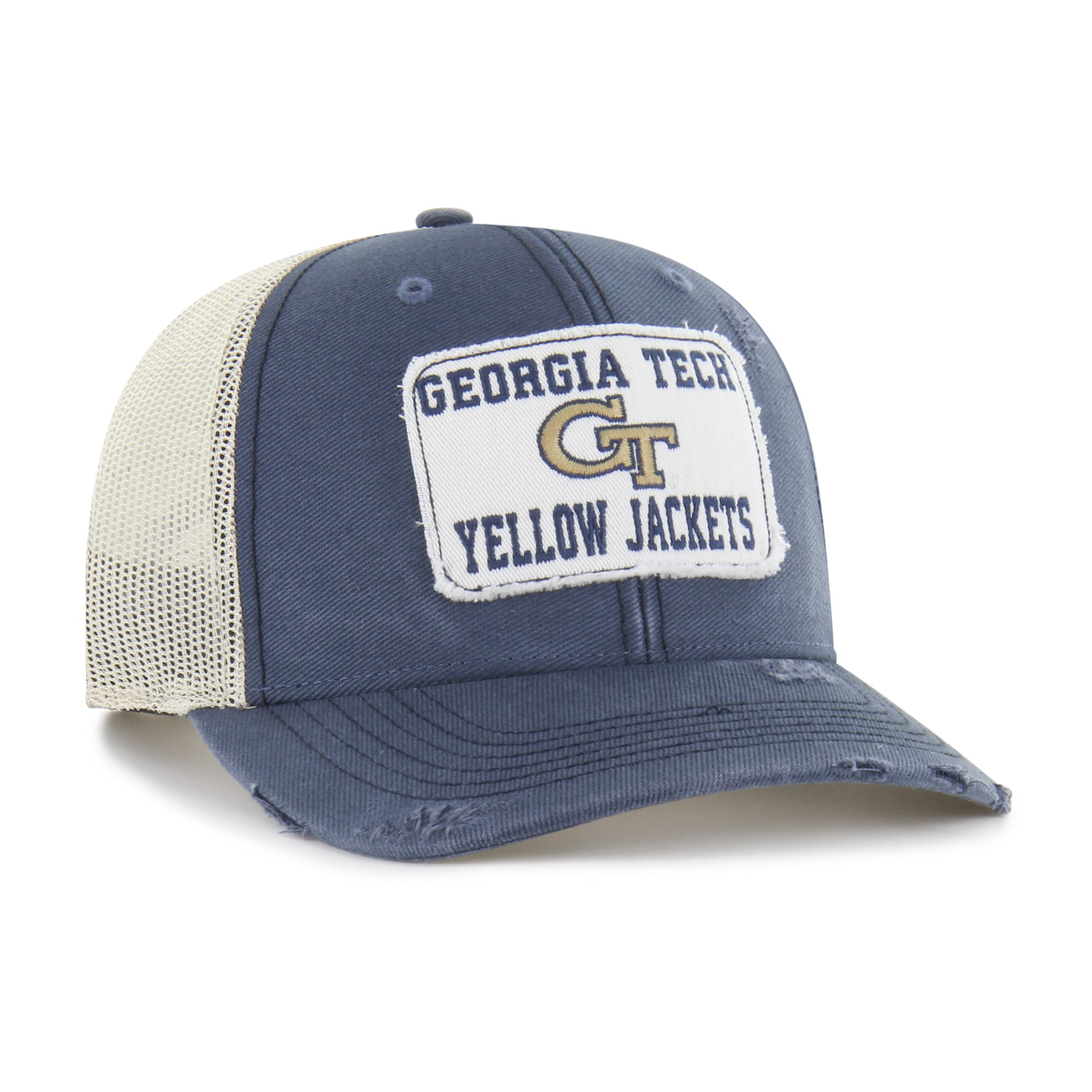 Unisex '47 Navy Georgia Tech Yellow Jackets Egremont Well-Worn Adjustable Trucker Hat