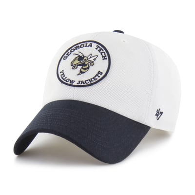 Georgia Tech Yellow Jackets '47 Unisex Pique Patch Clean Up Adjustable Hat - White/Navy