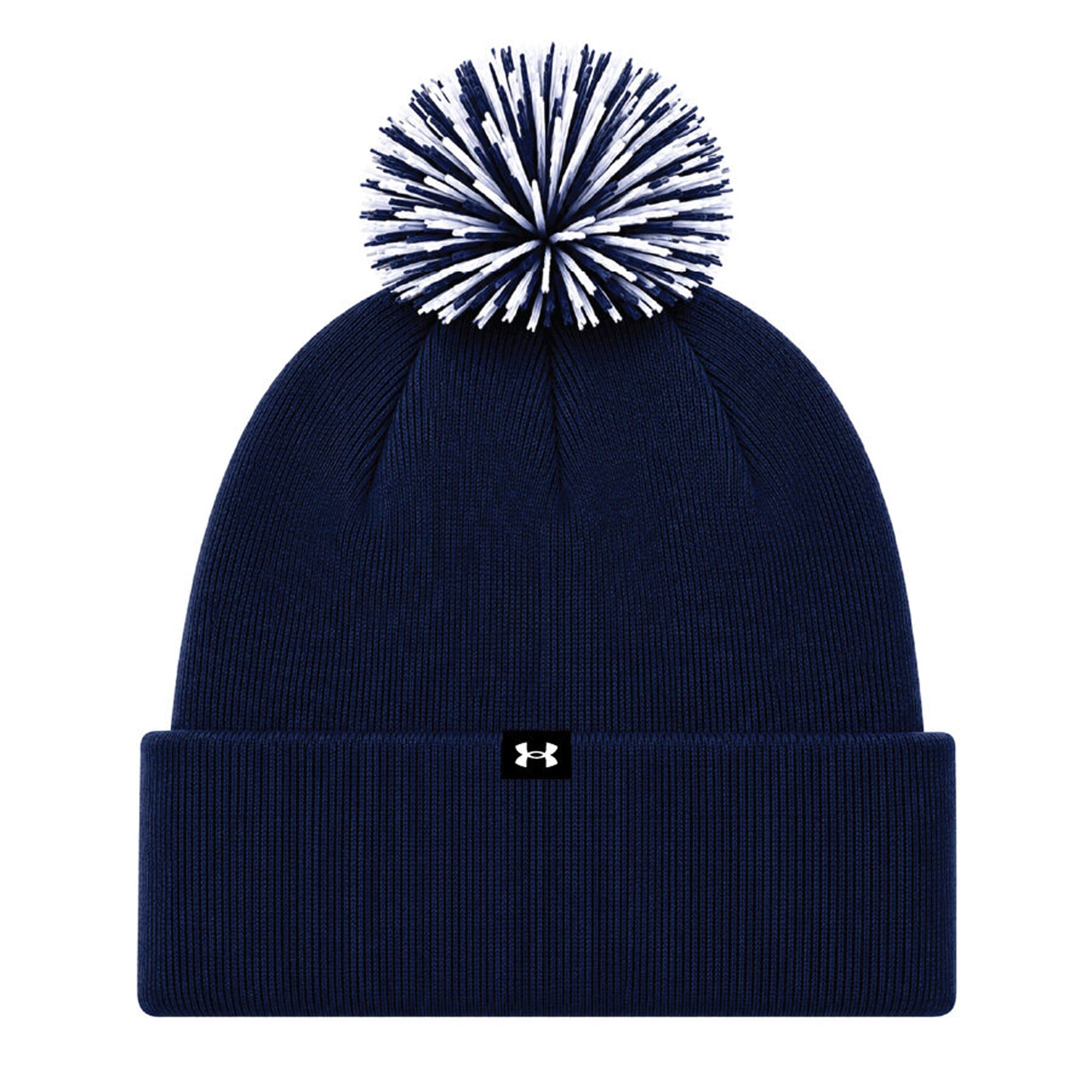 Bonnet unisexe Under Armour Georgia Tech Yellow Jackets bleu marine à revers et pompon