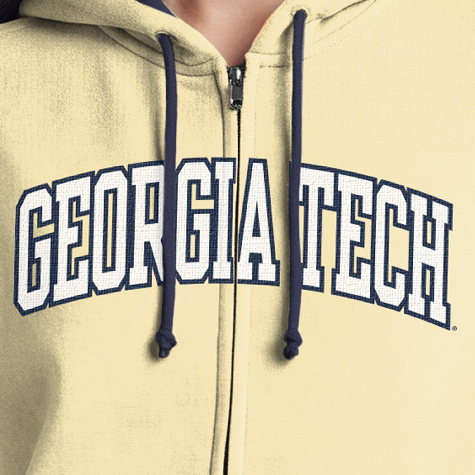 Sweat à capuche zippé en polaire Champion Gold Georgia Tech Yellow Jackets Arch pour femme