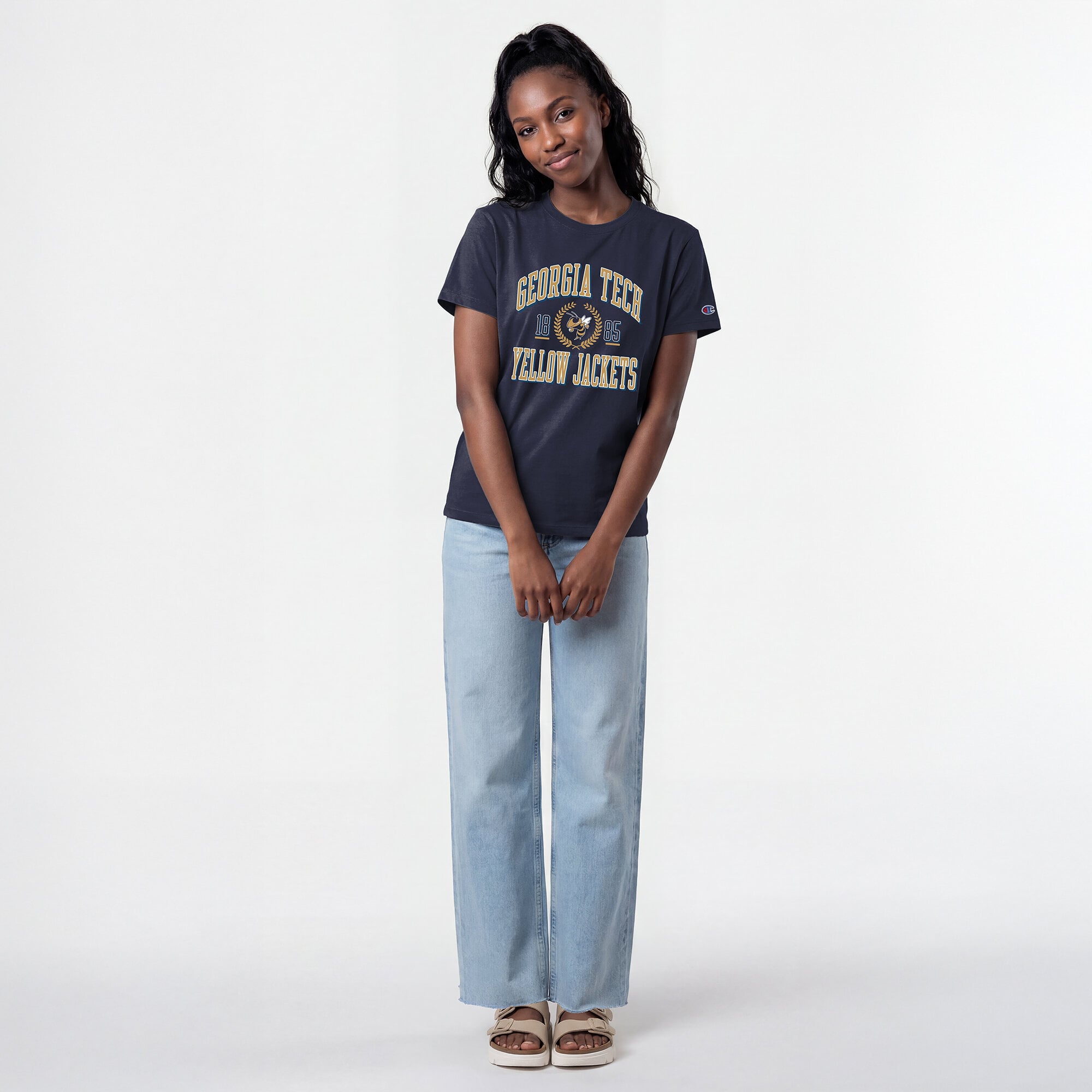 Women's Champion Navy Georgia Tech Yellow Jackets Lifestyle T-Shirt